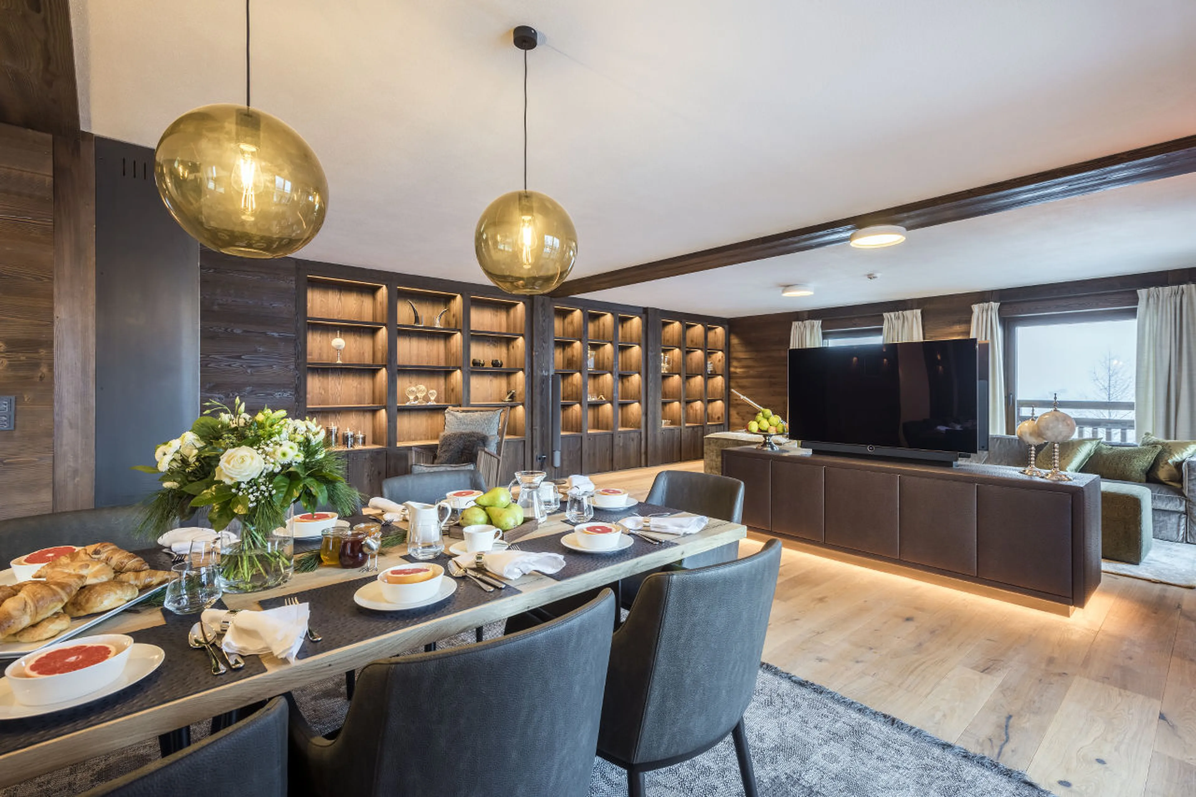 Living and dining area of Nidus Apartment 3 in Lech with TV/DVD facilities