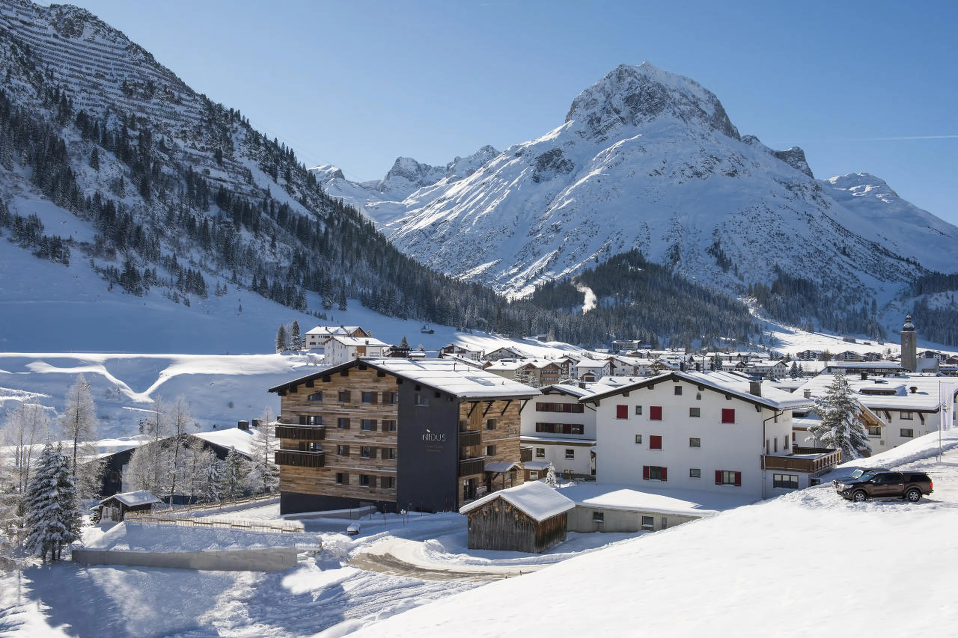 Nidus Apartment 4 is just short walk from the centre of Lech