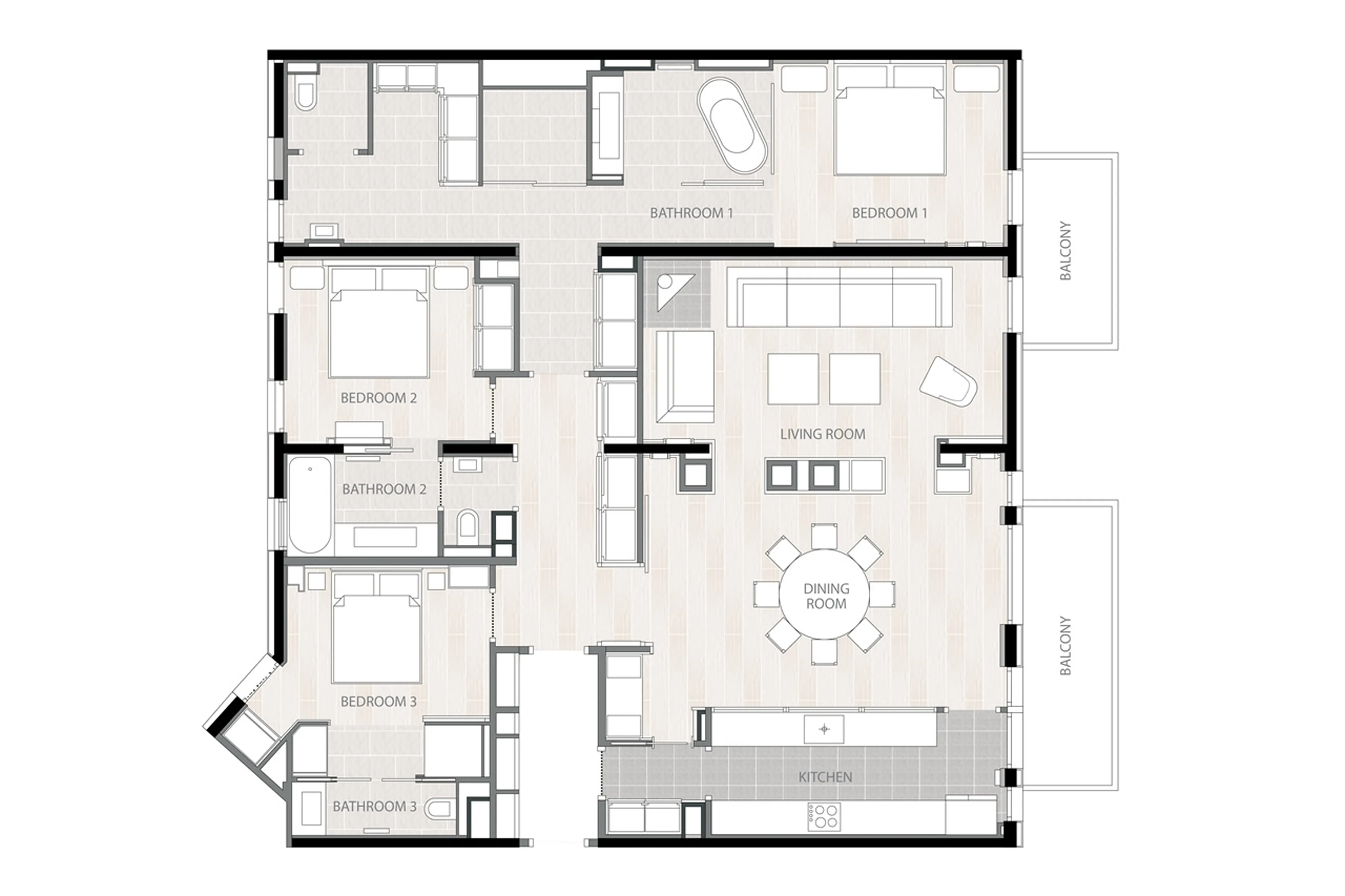 Floor plan of Apartment Onyx in Courchevel 1850