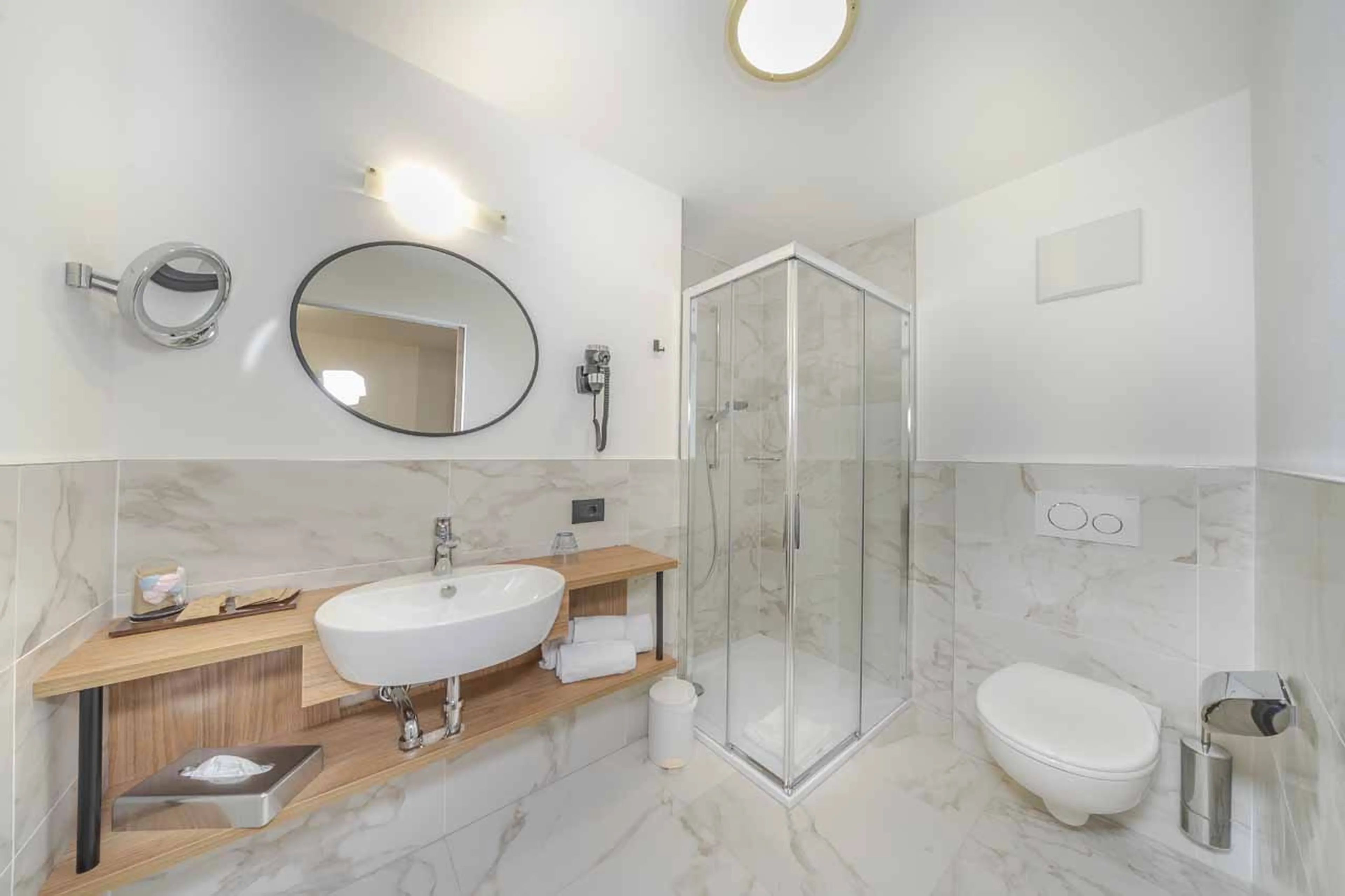 Shower room three at Apartment Panorama in Val Gardena