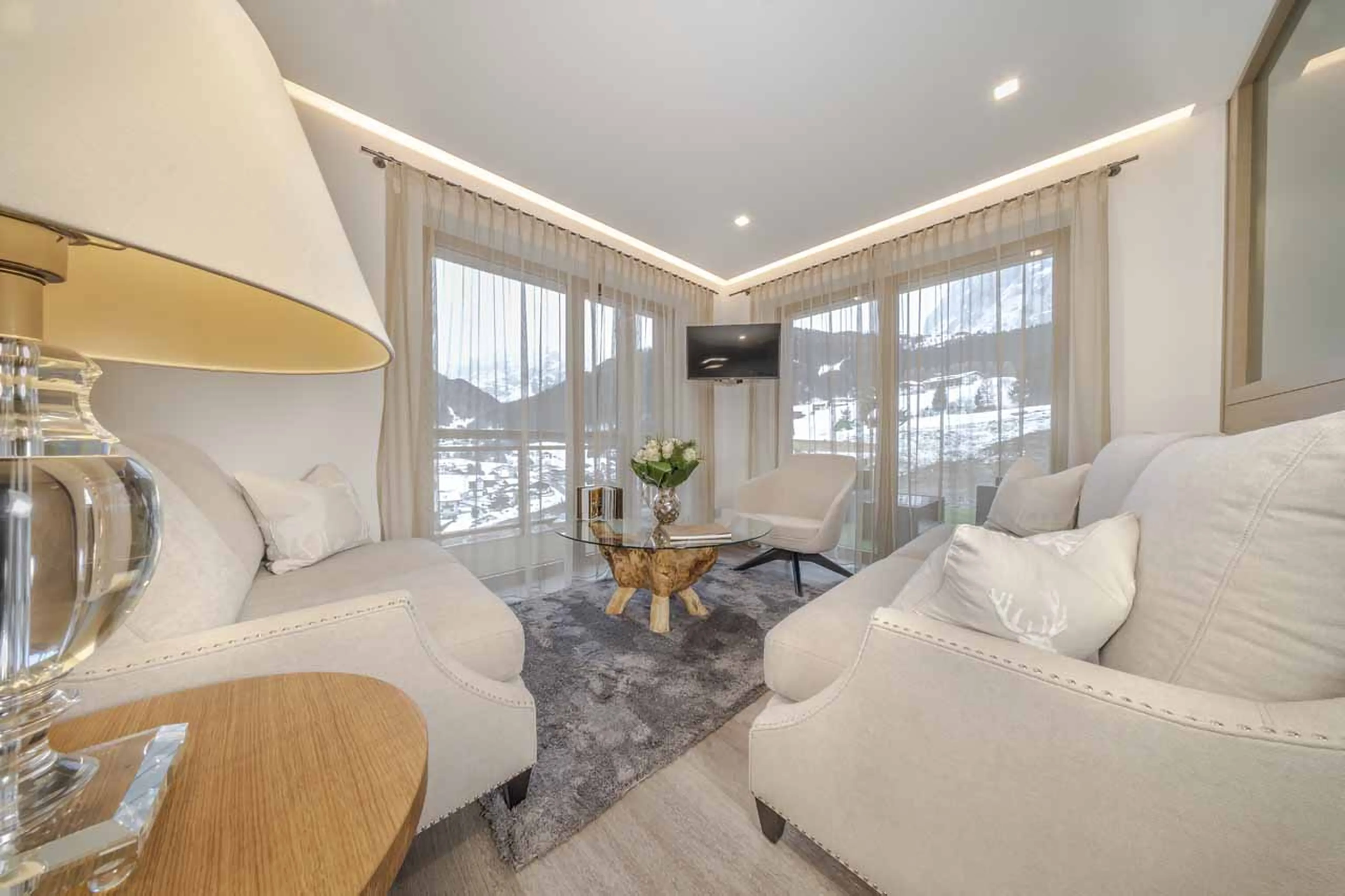 Living area at Apartment Panorama in Val Gardena