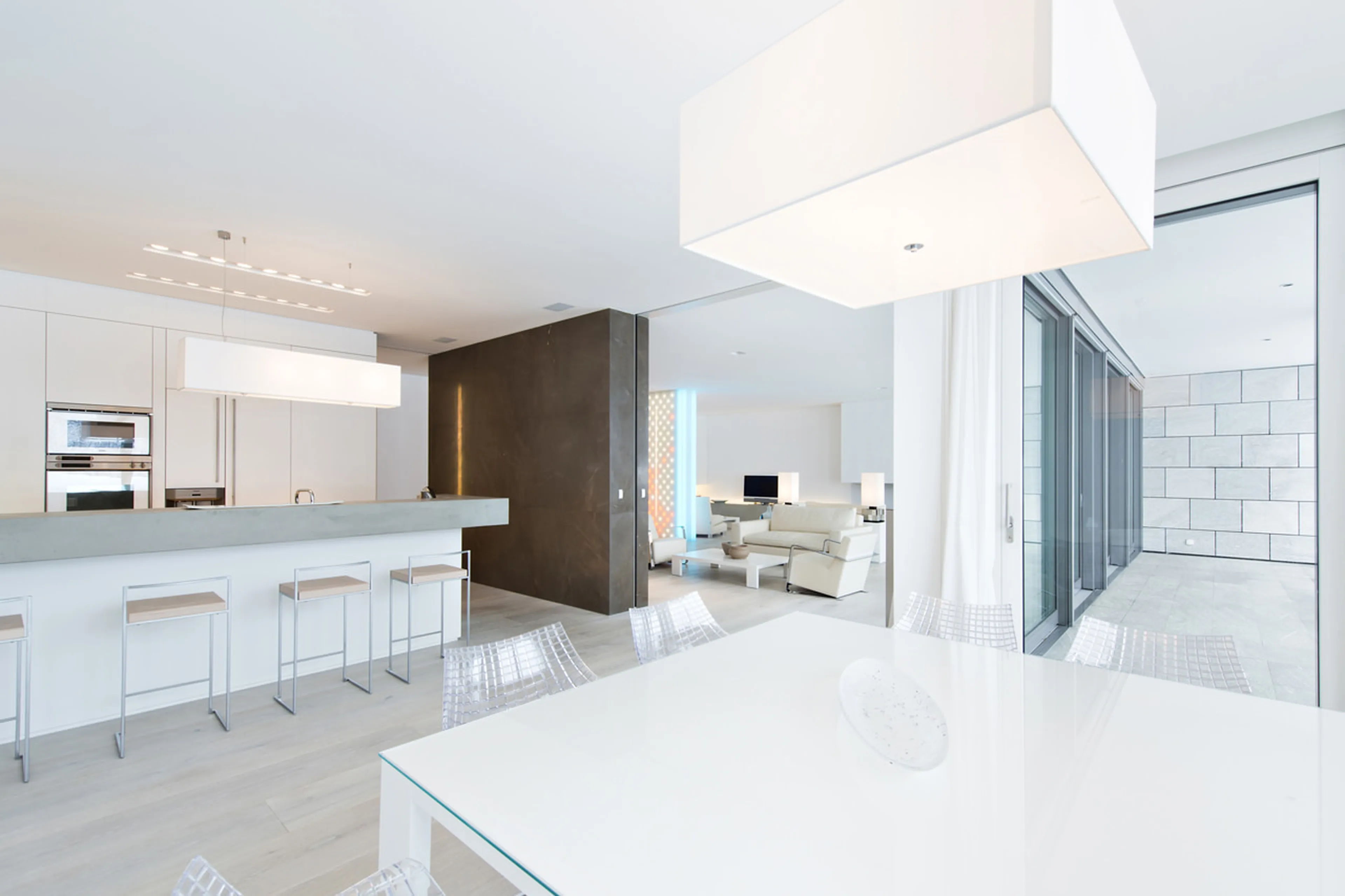 Kitchen and dining area in Apartment Snow White in St Moritz