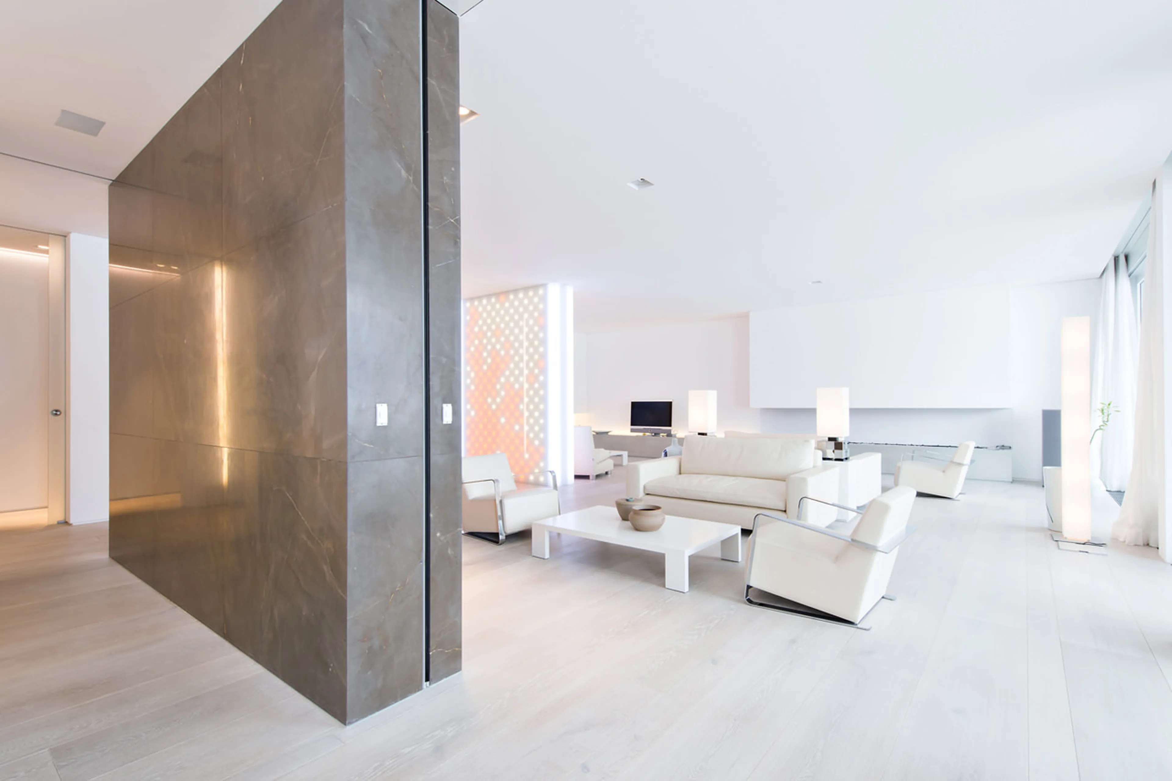 Open plan living area of Apartment Snow White in St Moritz