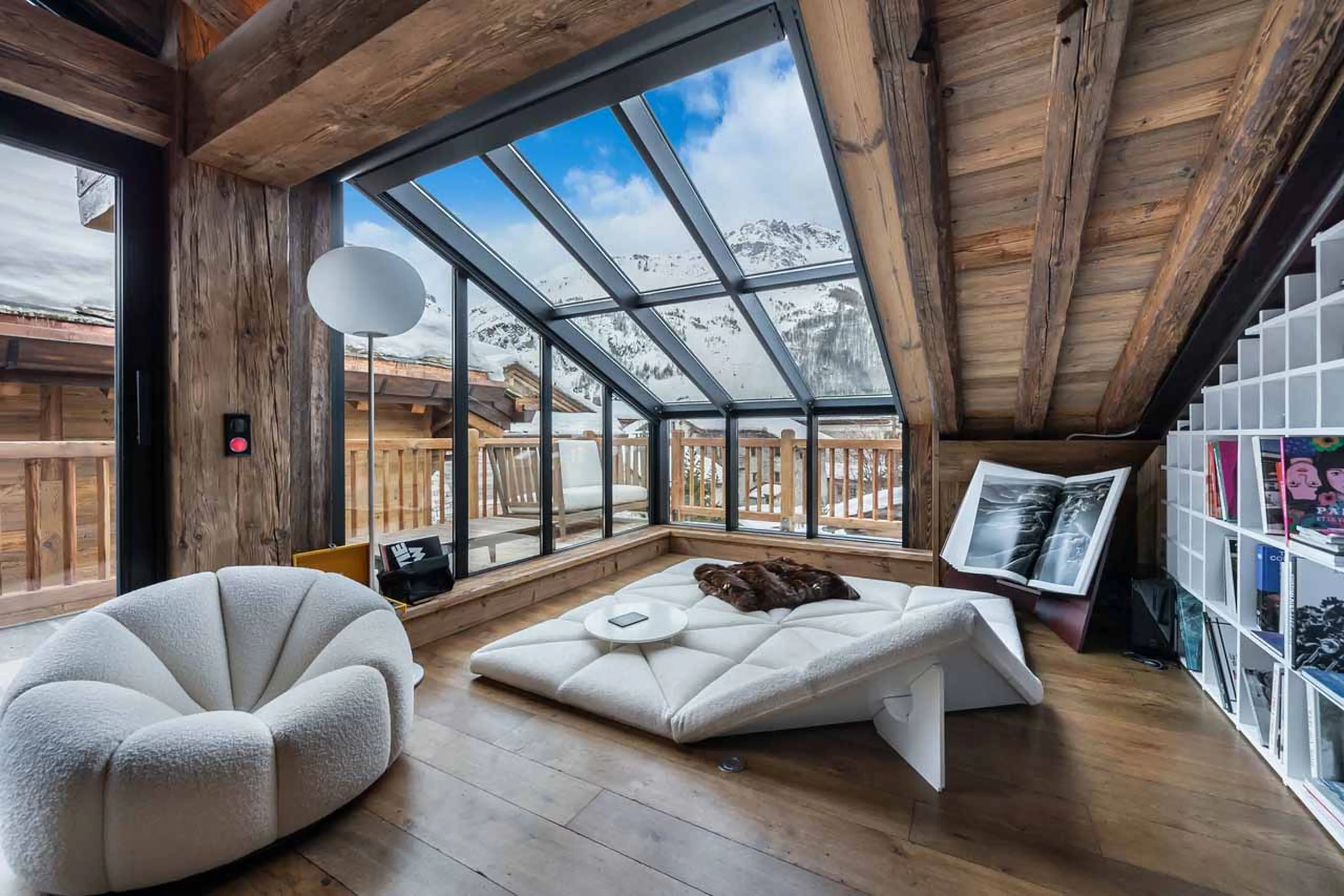 Mountain views from living area of Apartment Snowy Breeze in Val d'Isere