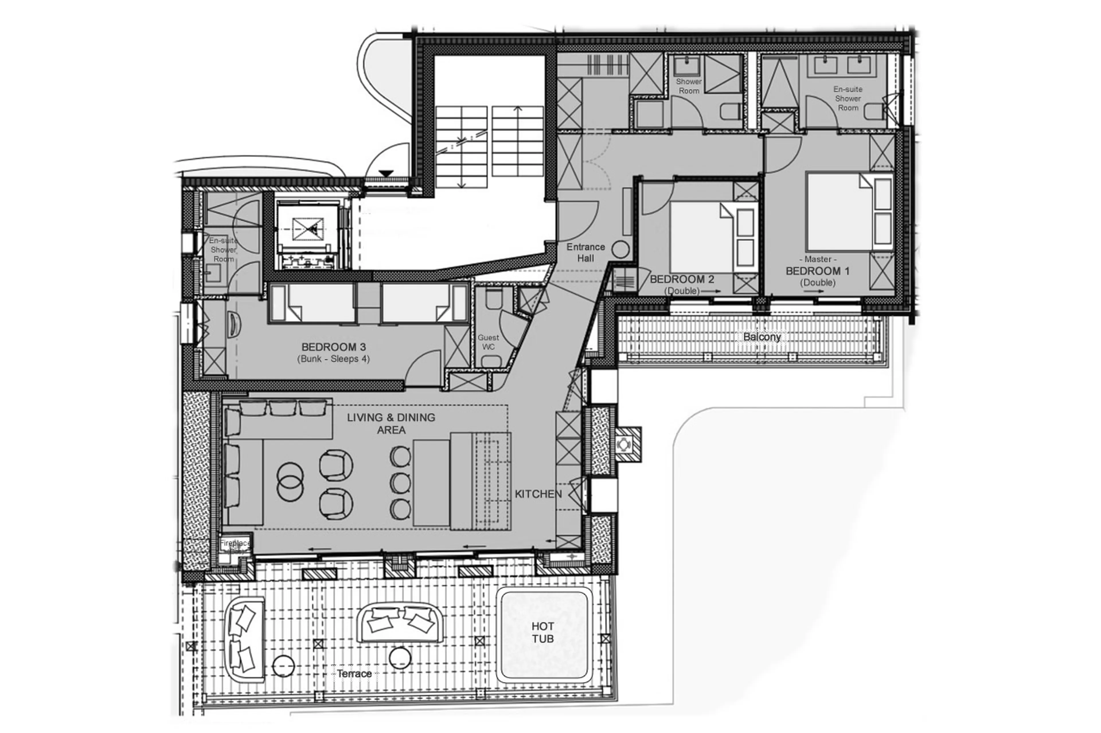 Floor plan of Apartment Stefano in Verbier