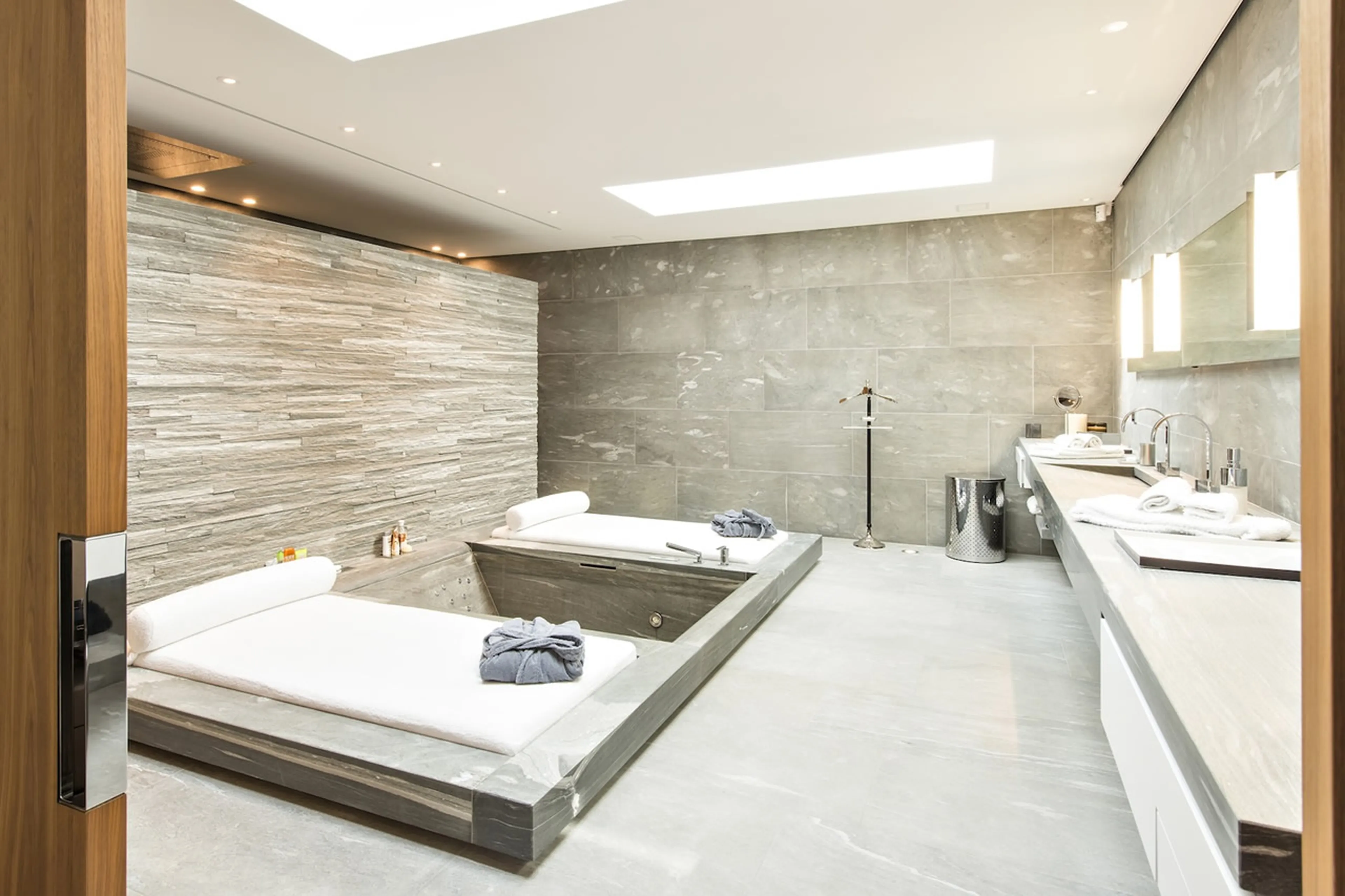 Jacuzzi in master bathroom at The Loft in St Moritz