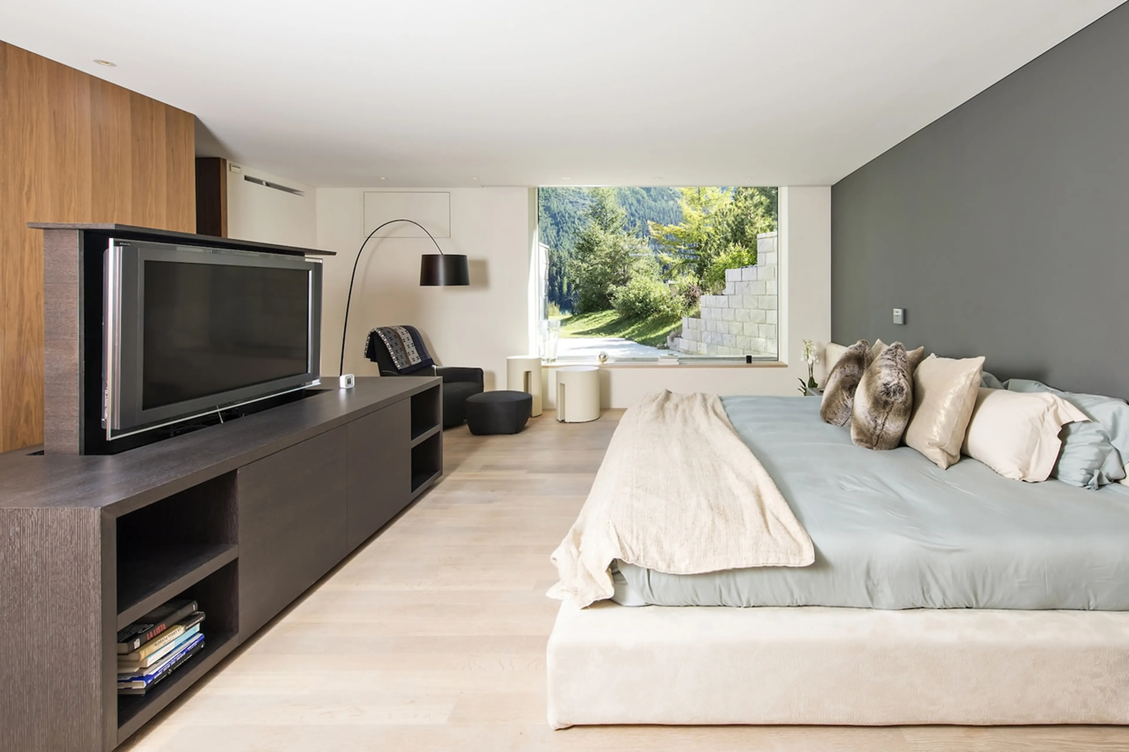 Master bedroom at The Loft in St Moritz