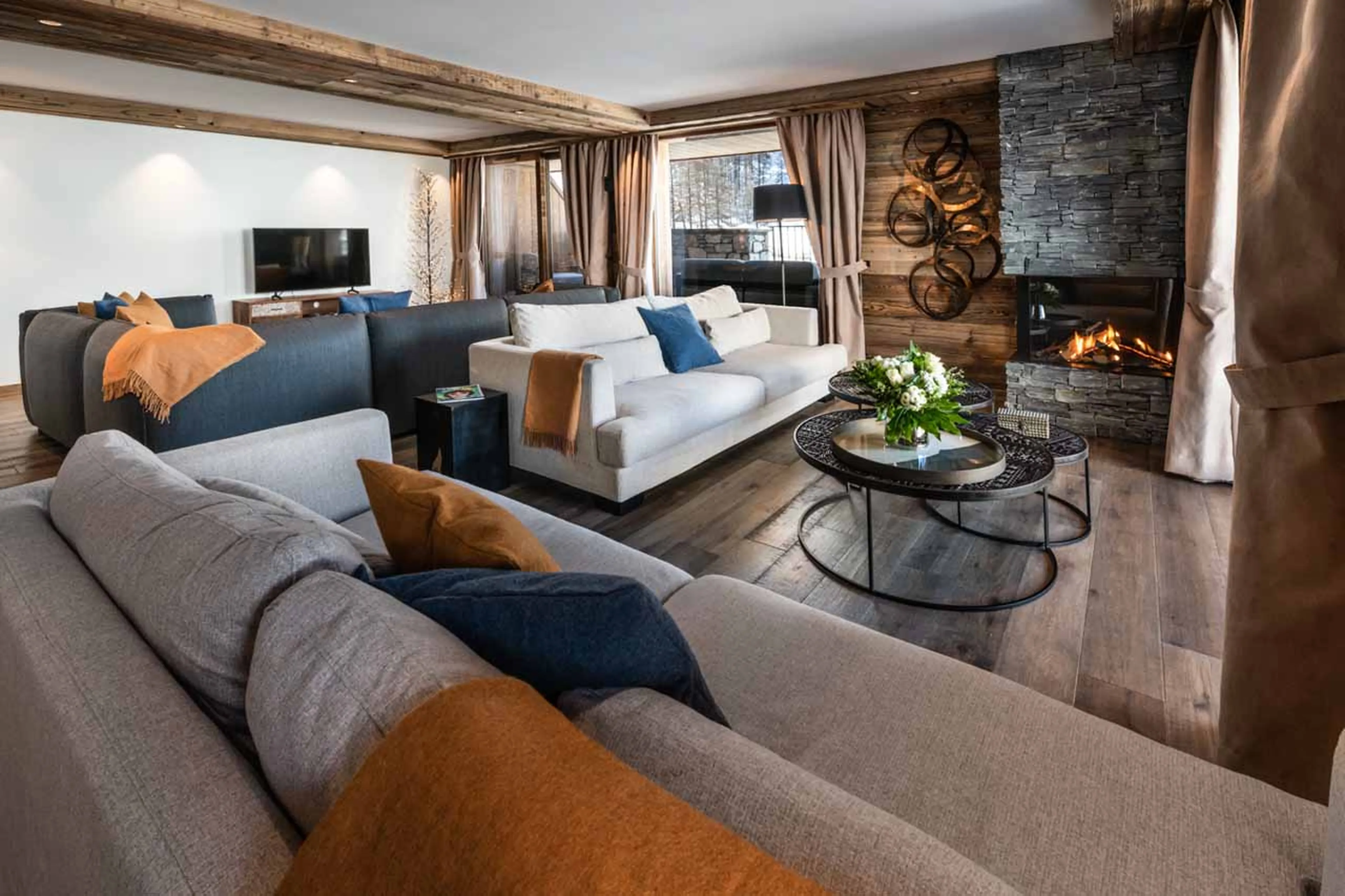 Living area at Apartment Vail Lodge B31 in Val d'Isere