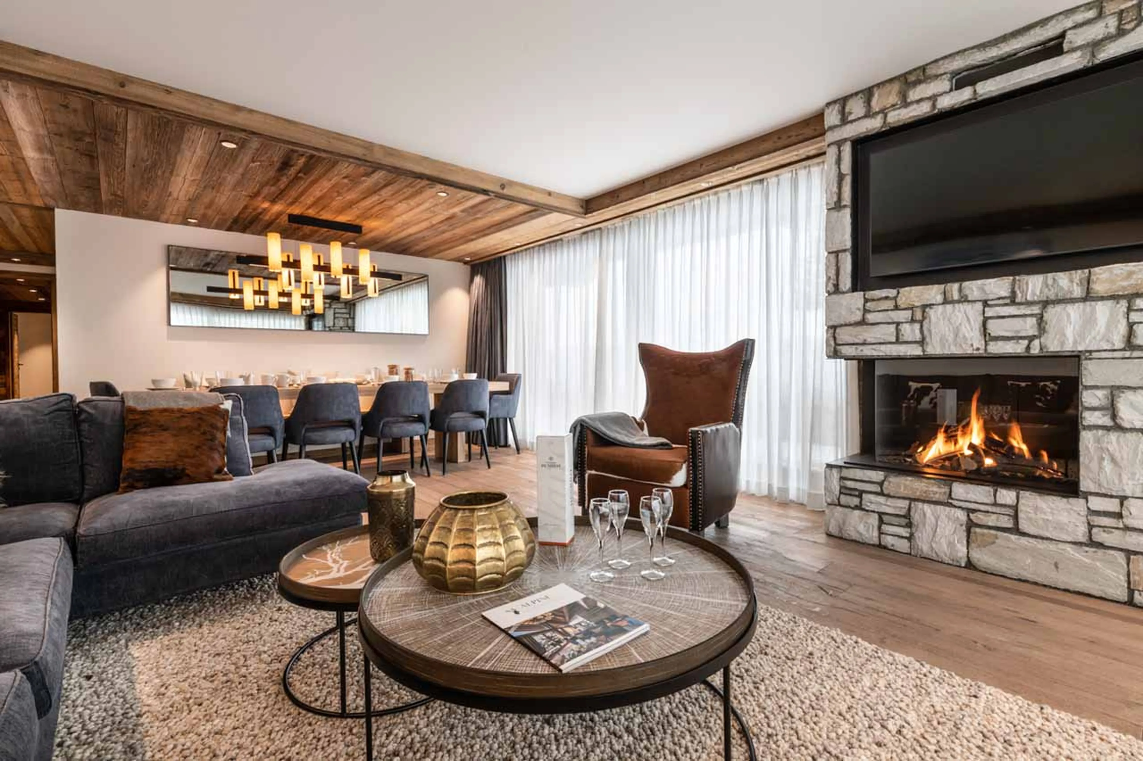 Open plan living are at Vail Lodge Apartment B12, Val d'Isere