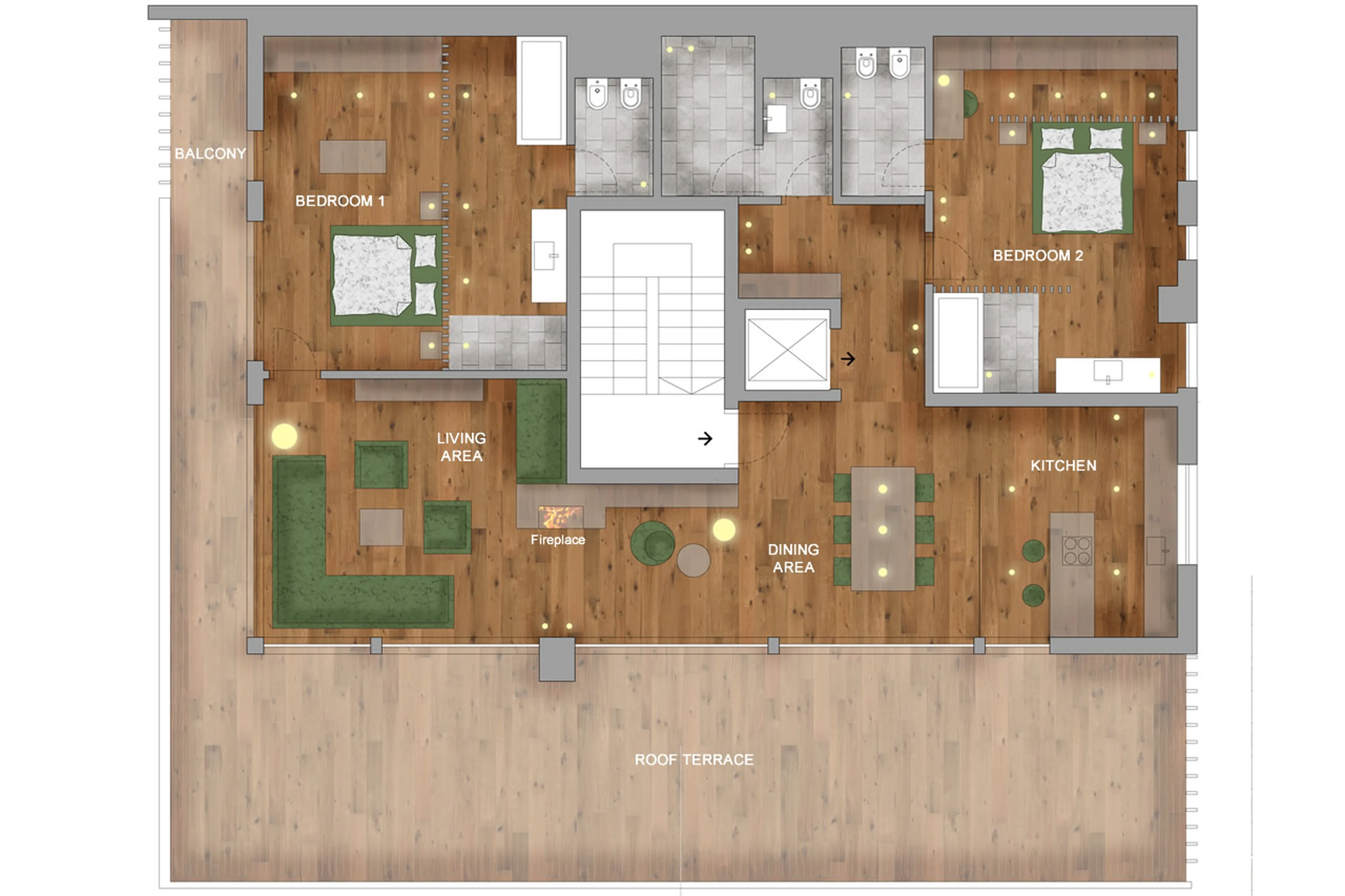 Floor plan of apartment Villa al Sole 401 in Alta Badia