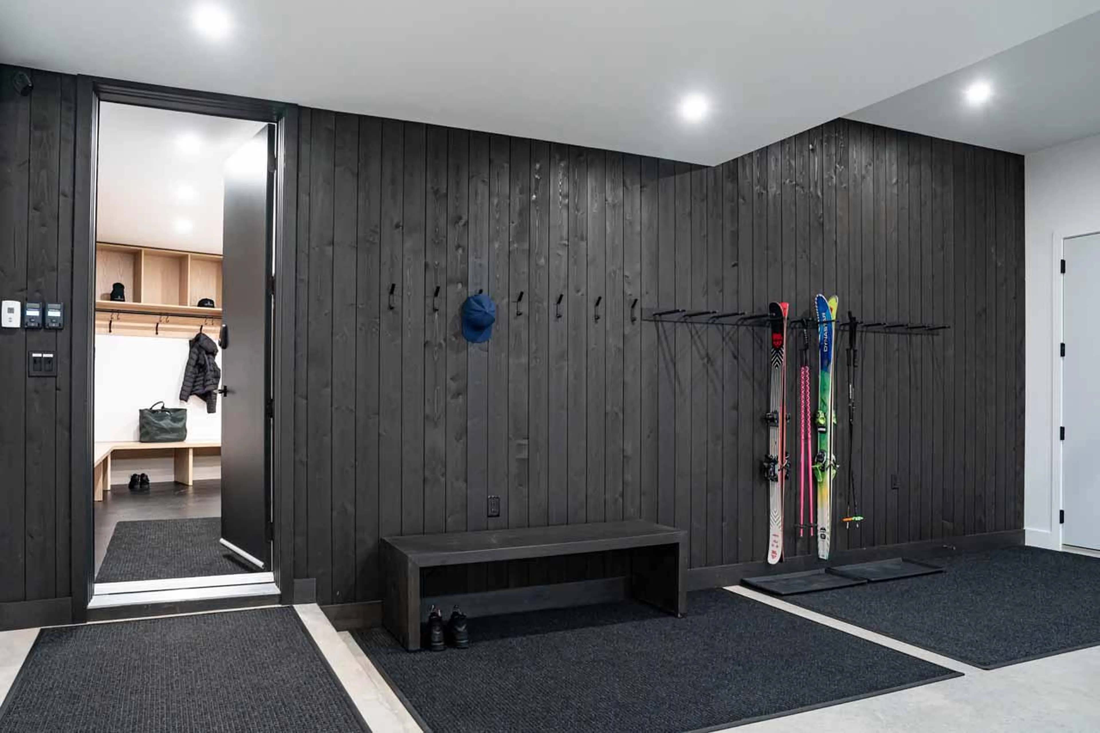 Boot room with 8-person boot and glove dryer at Arrowhead Lodge in Revelstoke