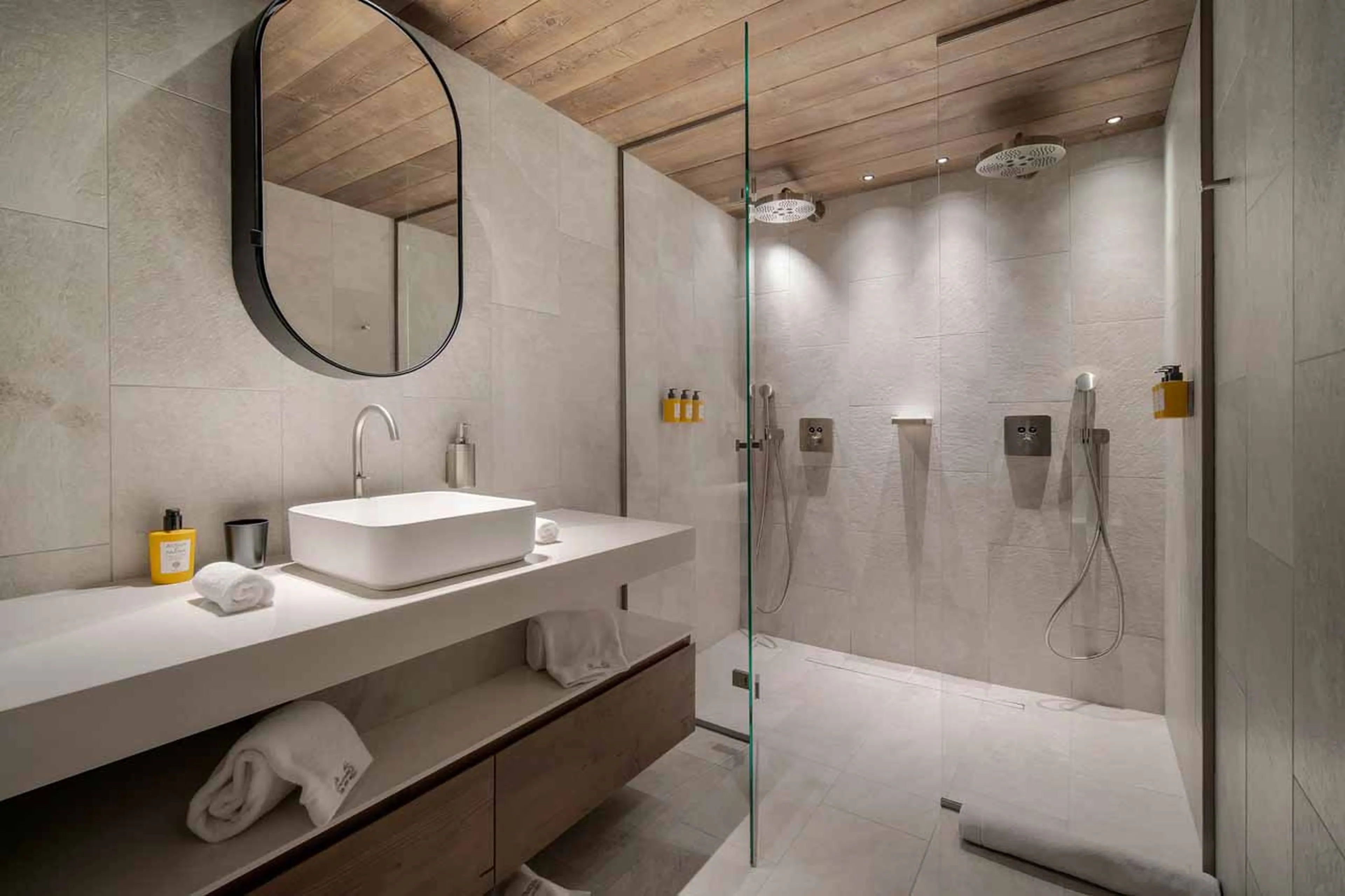 Shower room three at Atmosphere Apartment 101, Courchevel 1850