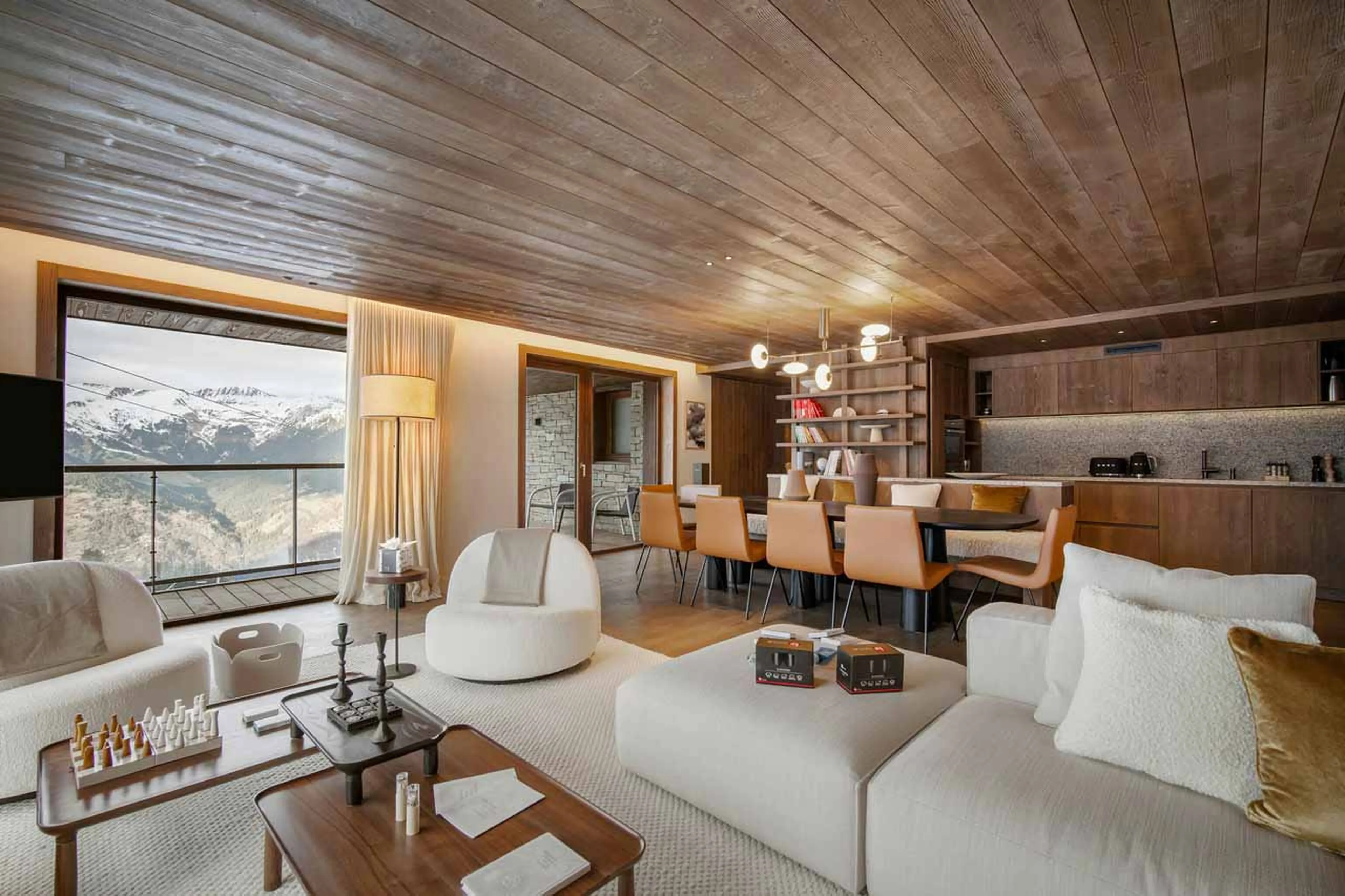 Picture windows in living Atmosphere Apartment 101, Courchevel 1850 area at