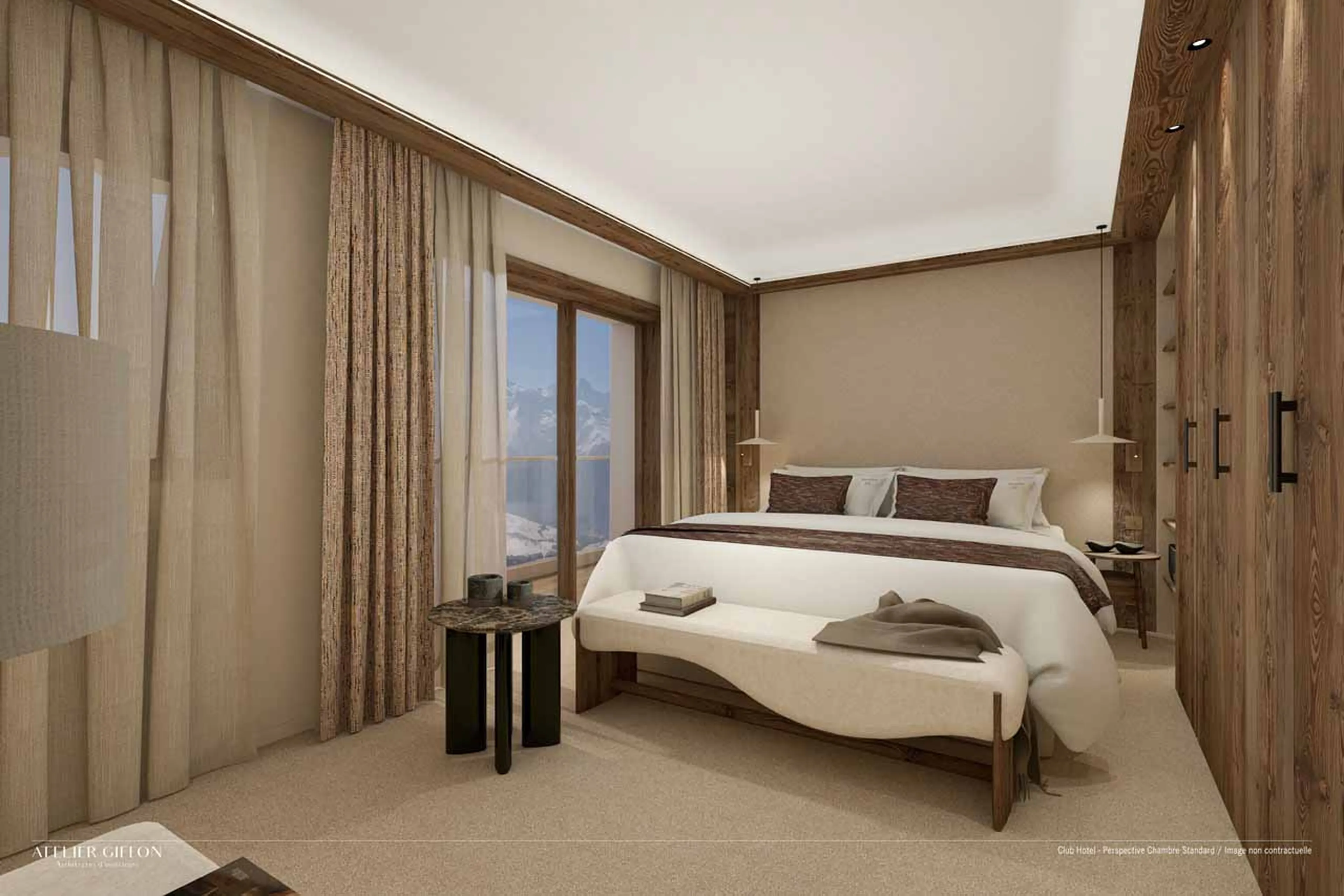 Double bedroom in Apartment Atmosphere 901, Courchevel 1850