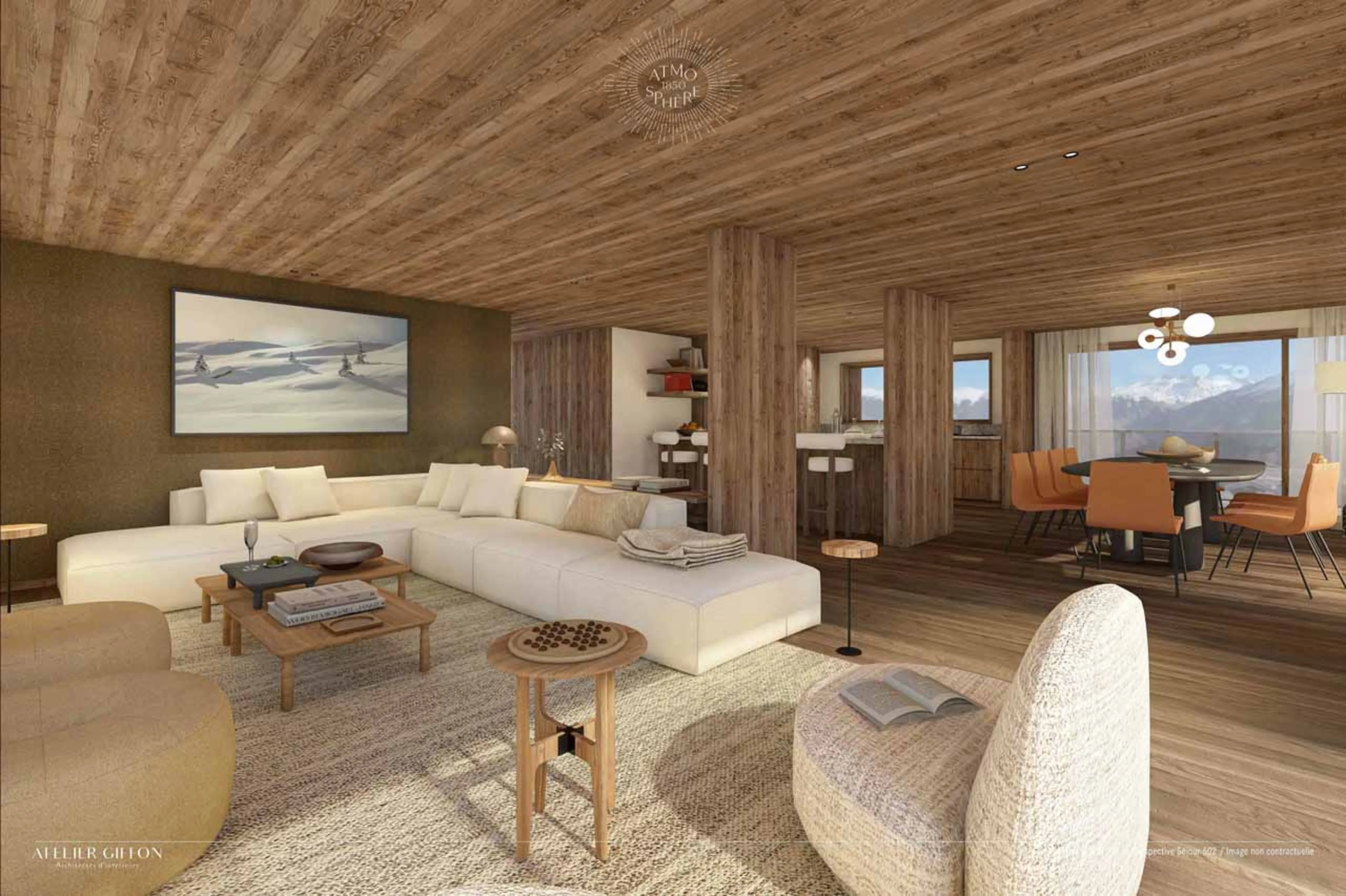 Living area in Apartment Atmosphere 901, Courchevel 1850