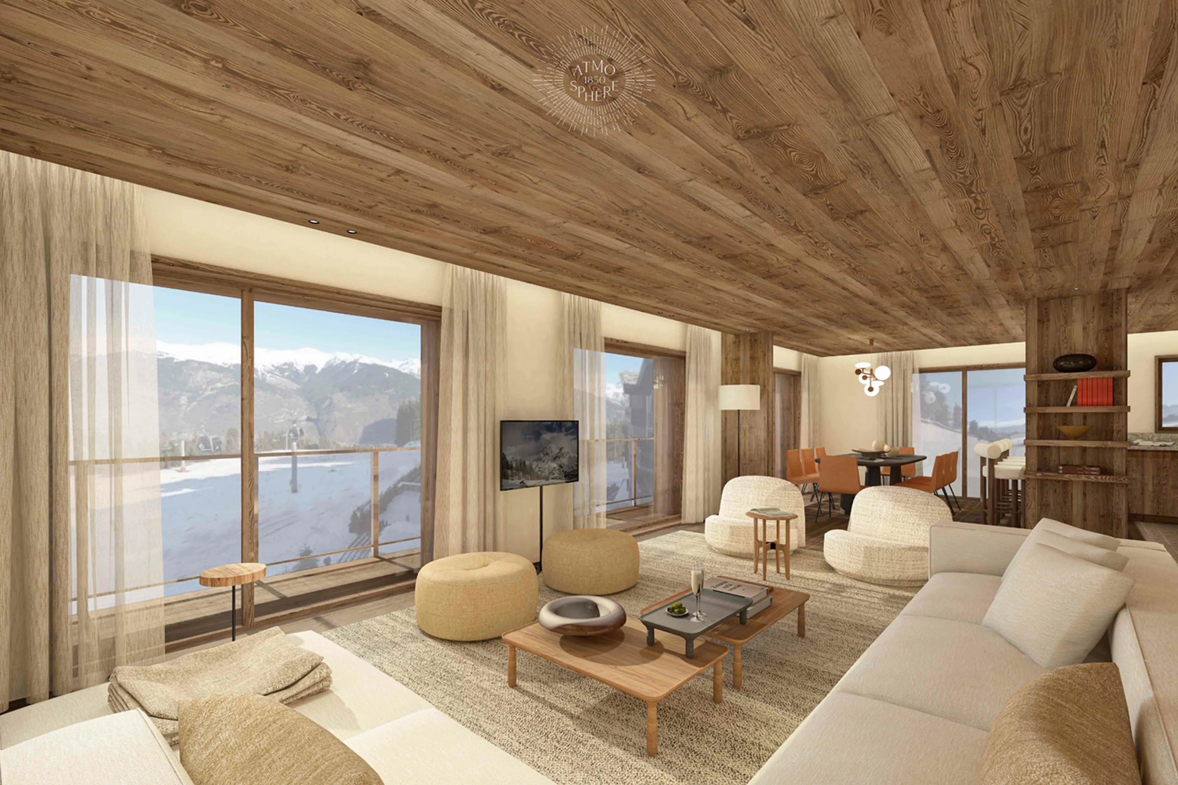 Living area in Apartment Atmosphere 901, Courchevel 1850