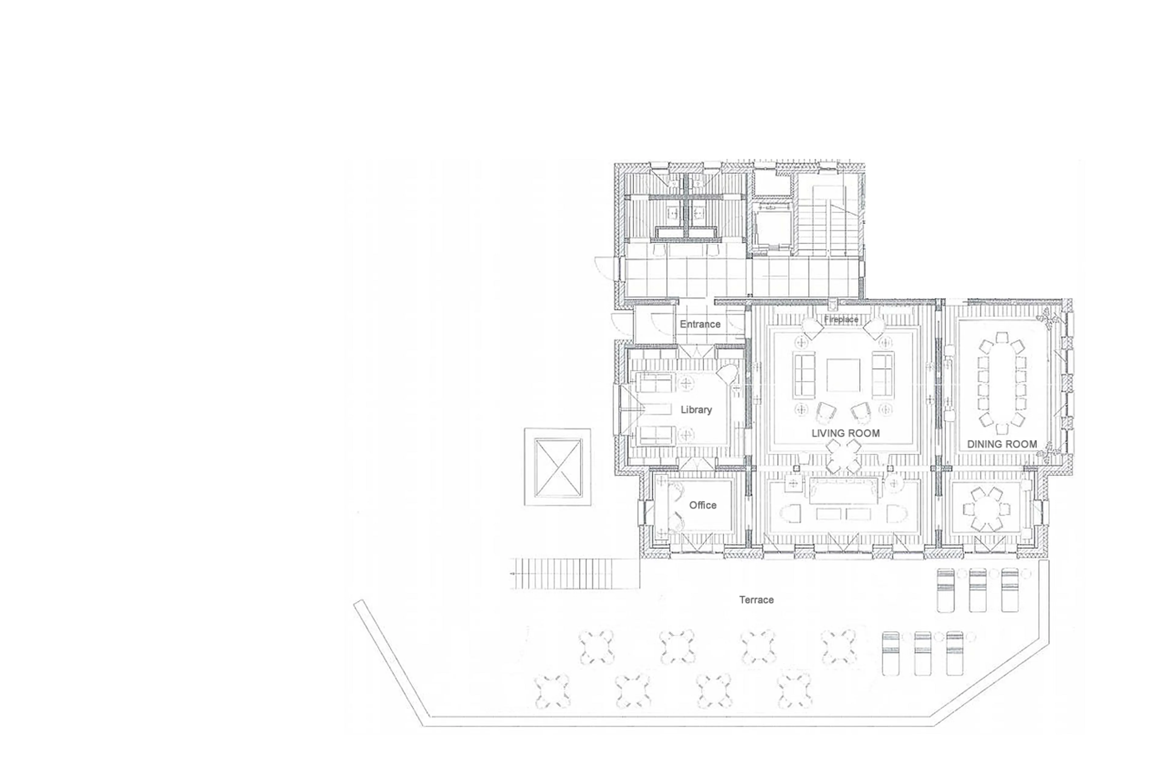 Level 0 floor plan of Aurelio Club Chalet in Lech