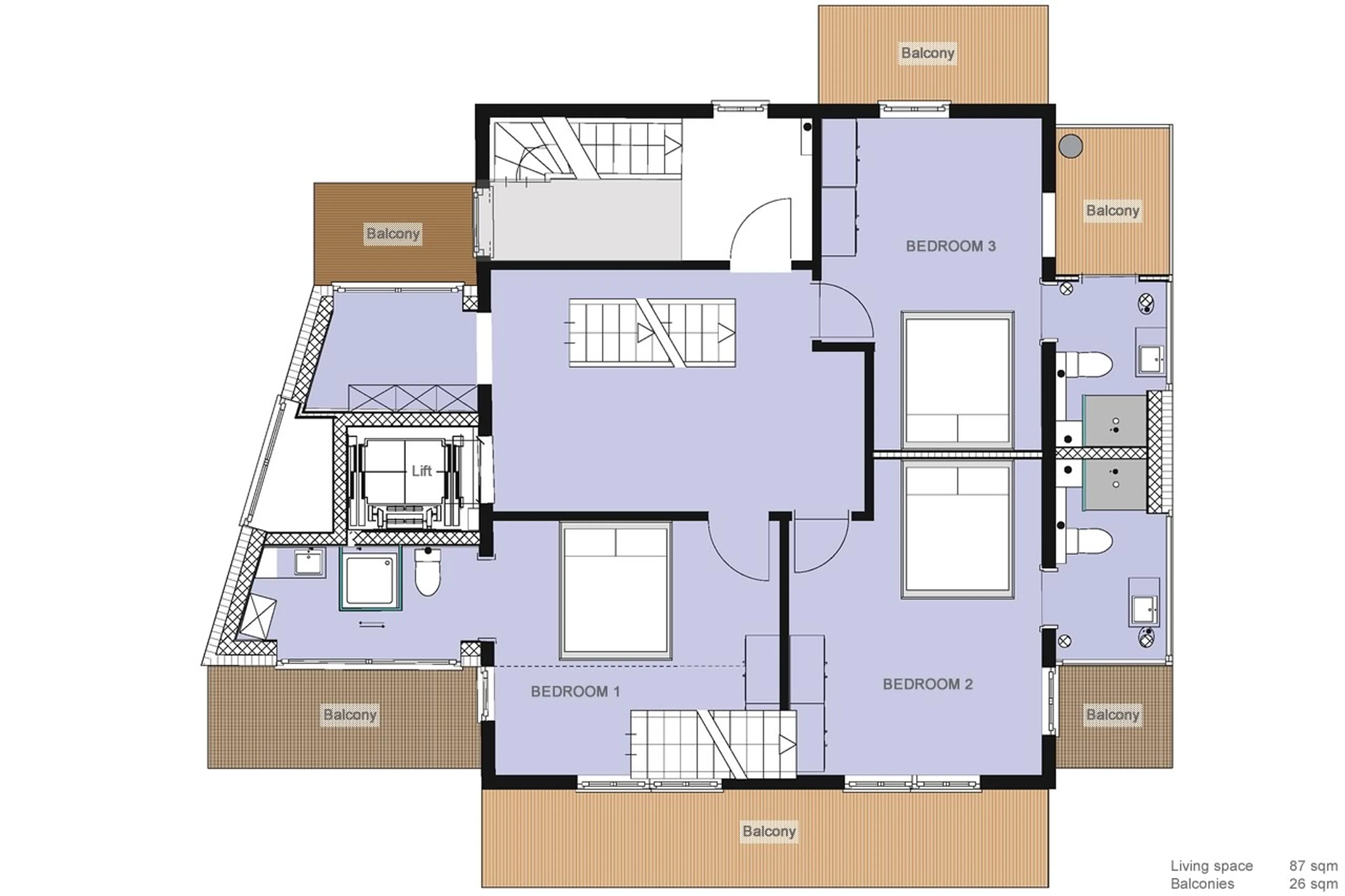 Level 1 floor plan of Backstage Chalet in Zermatt