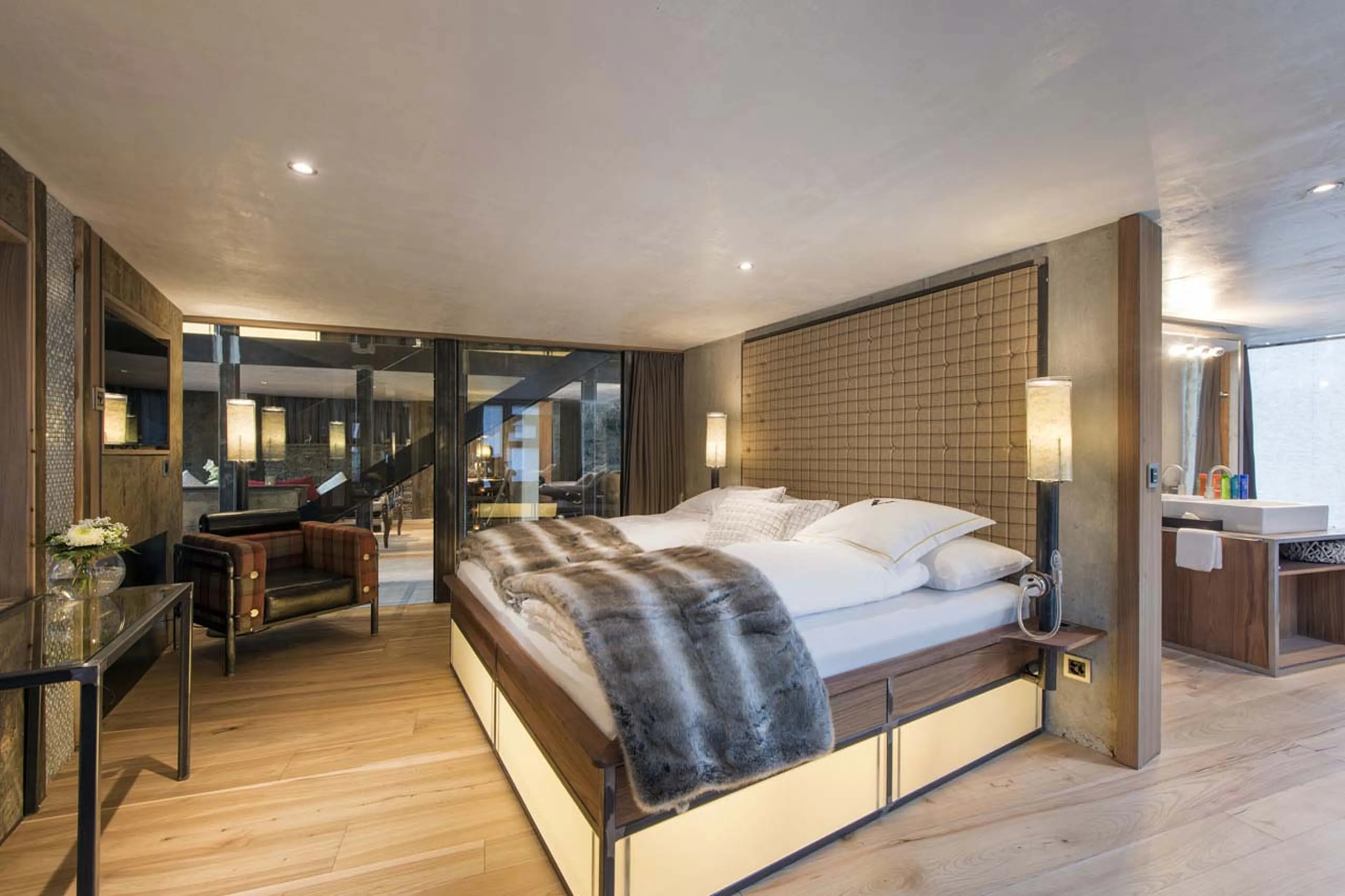 Bedroom three at Backstage Luxury Loft in Zermatt
