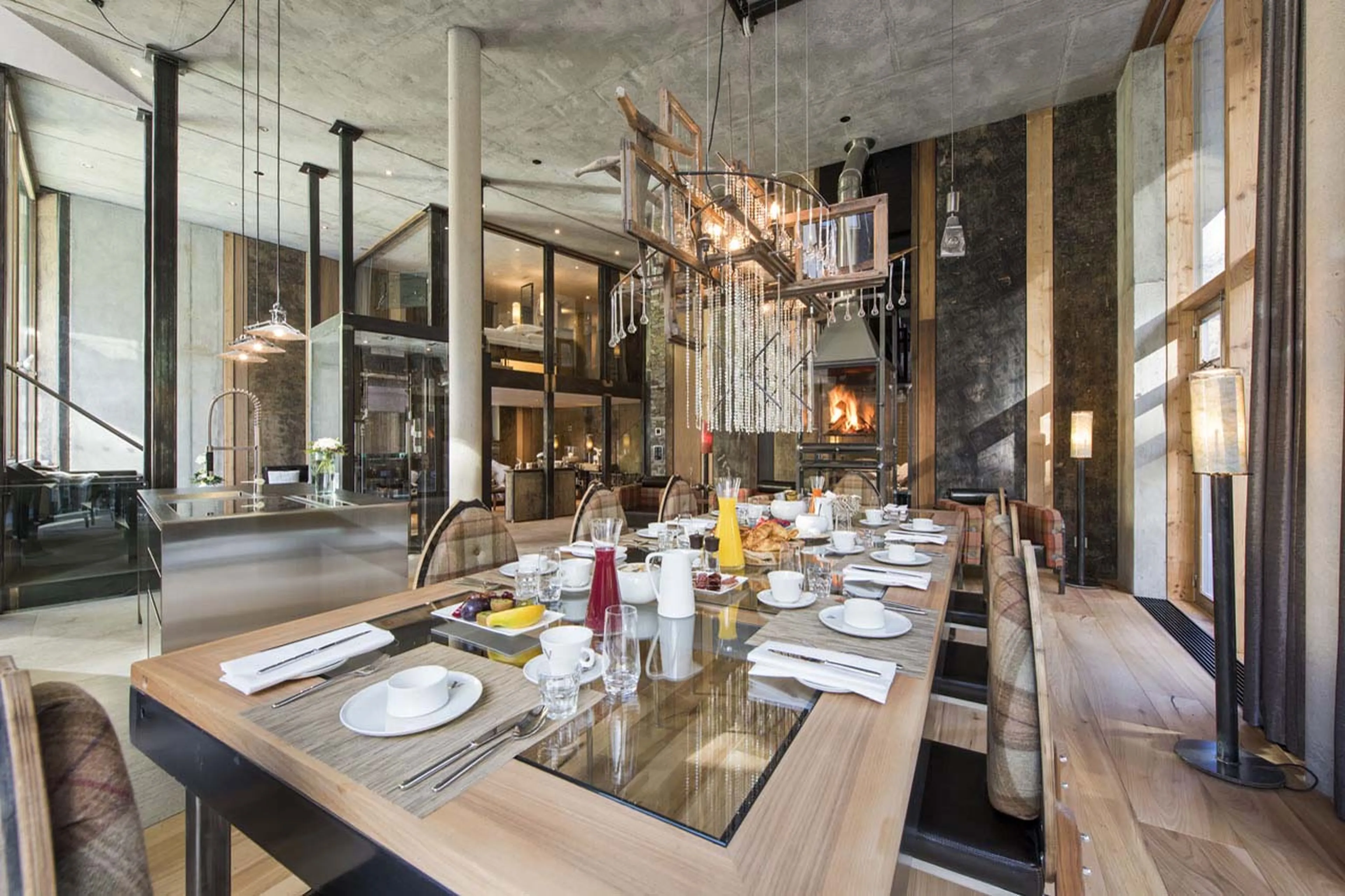 Breakfast time at Backstage Luxury Loft in Zermatt