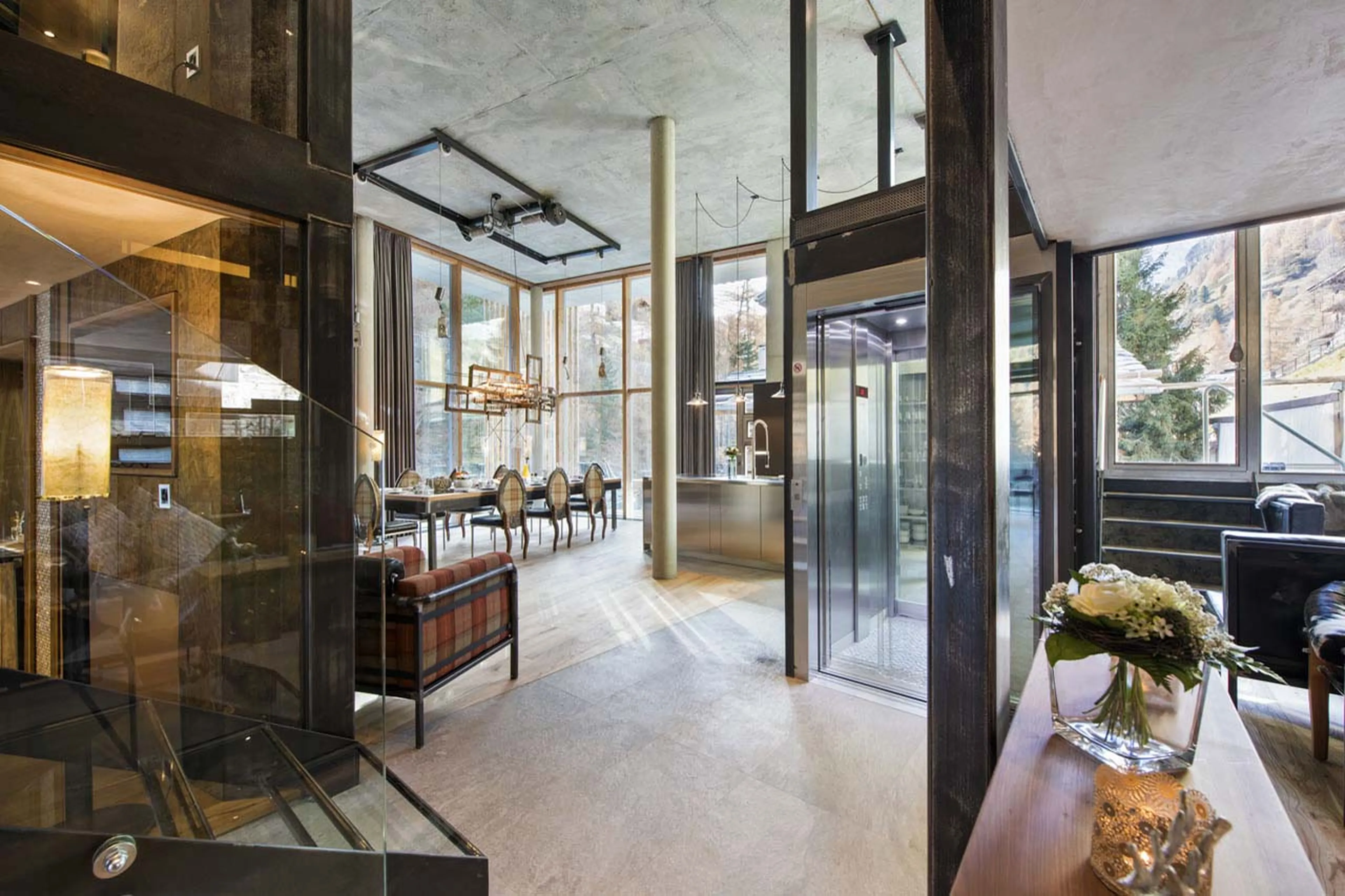 Elevator in Backstage Luxury Loft in Zermatt