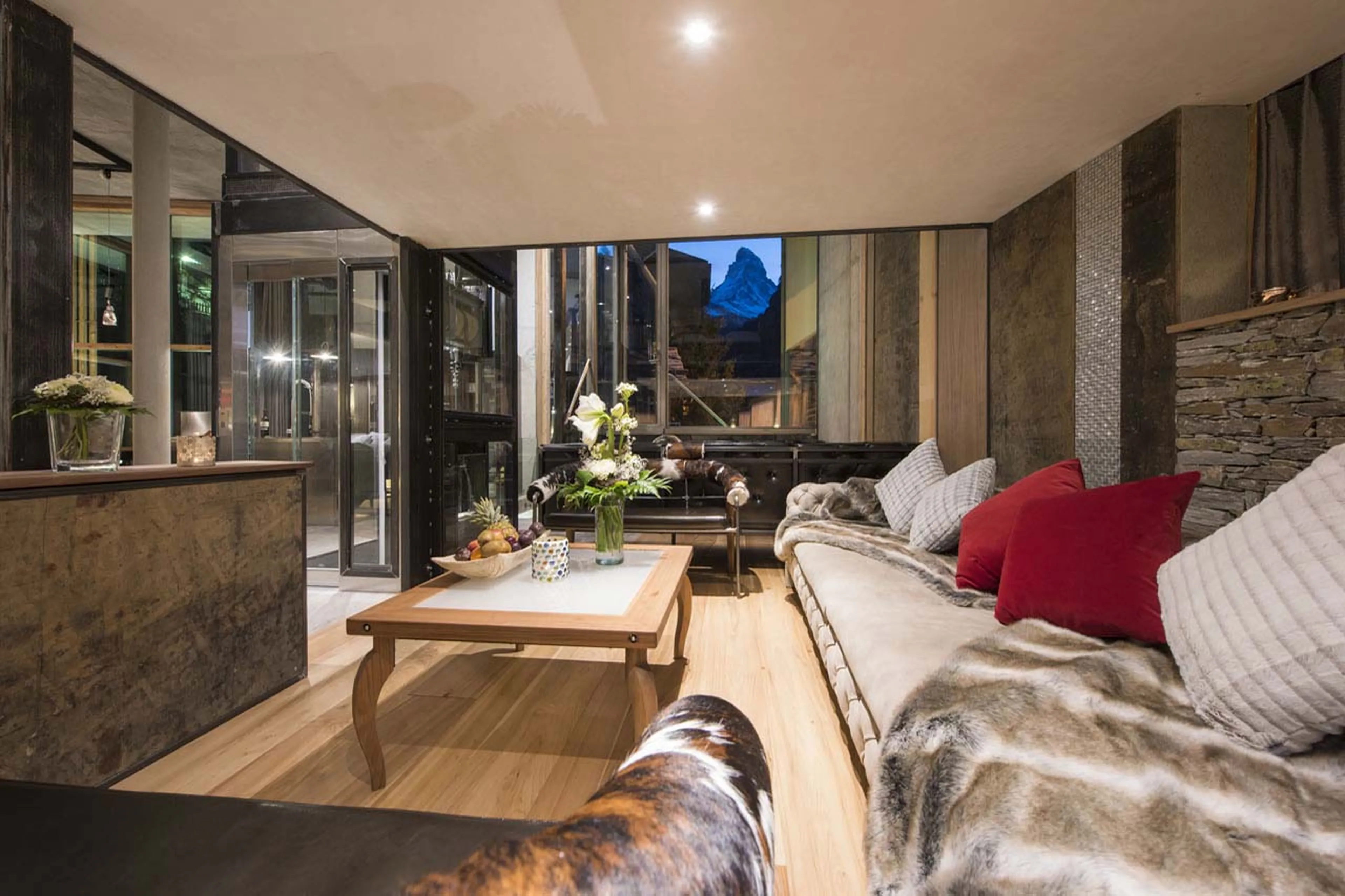 Living room at Backstage Luxury Loft in Zermatt