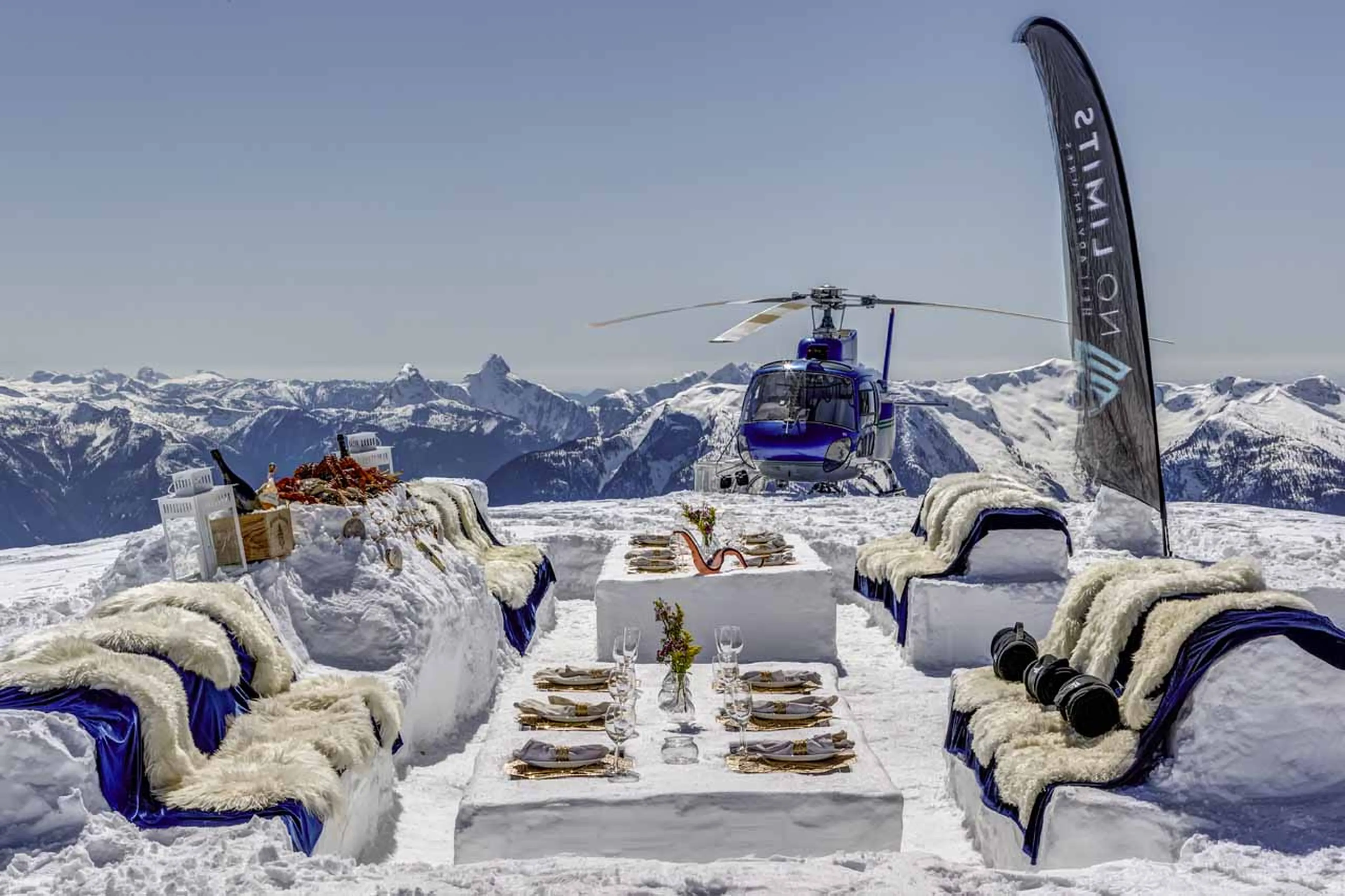 Heli picnic at Belmont Estate in Whistler