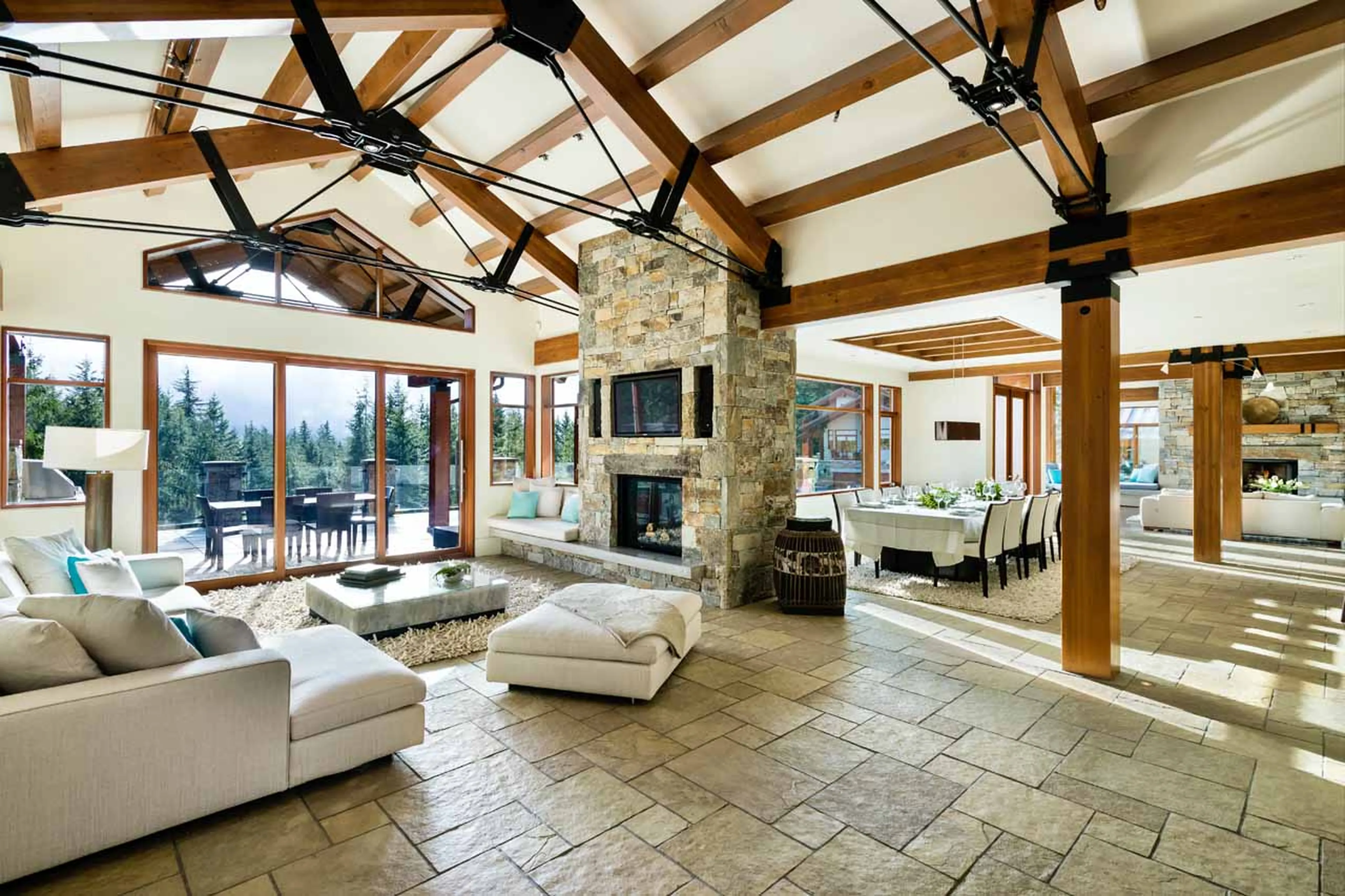 Living and dining area at Belmont Estate in Whistler