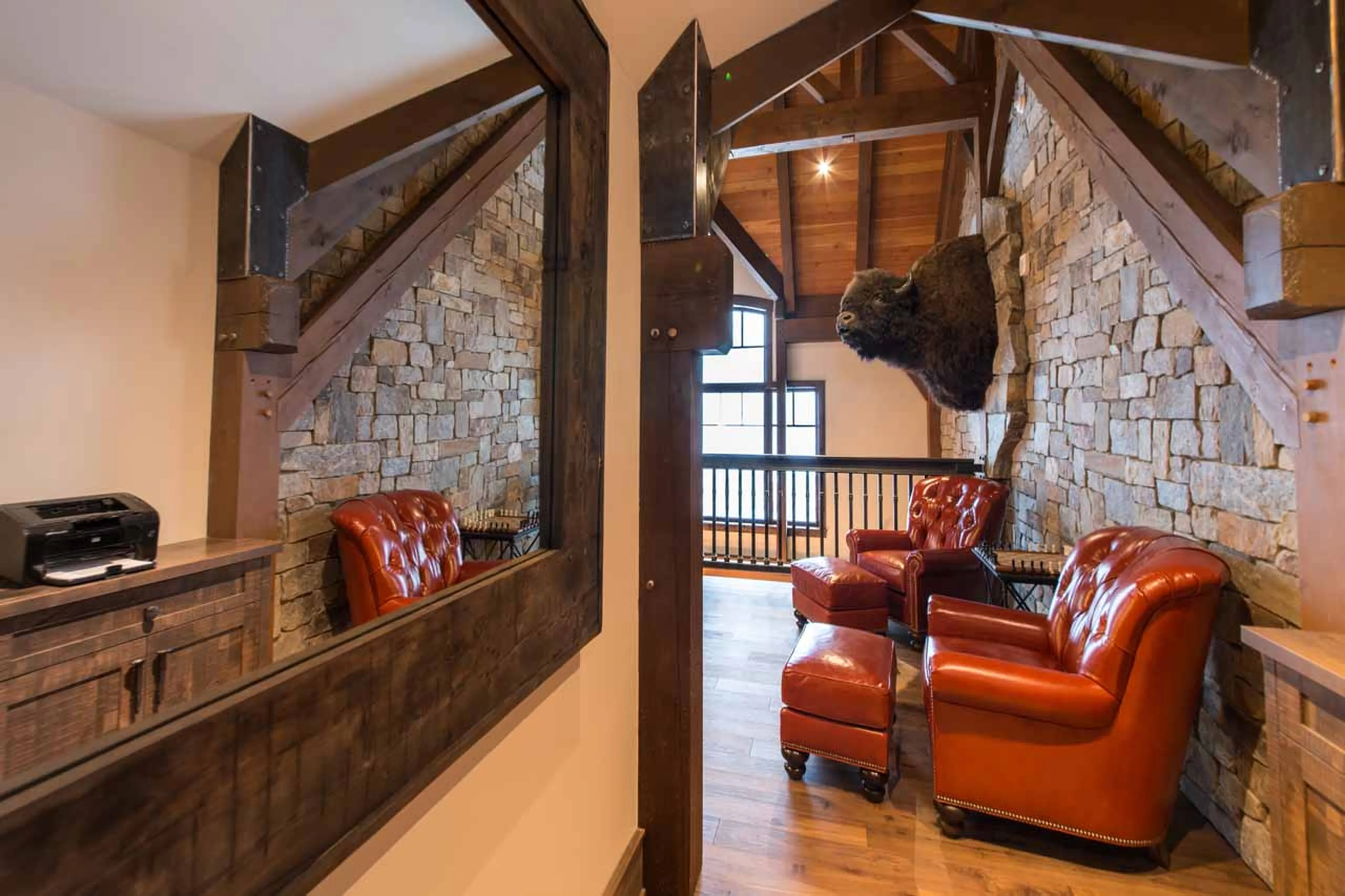 Mezzanine armchairs at Bison Lodge in Revelstoke