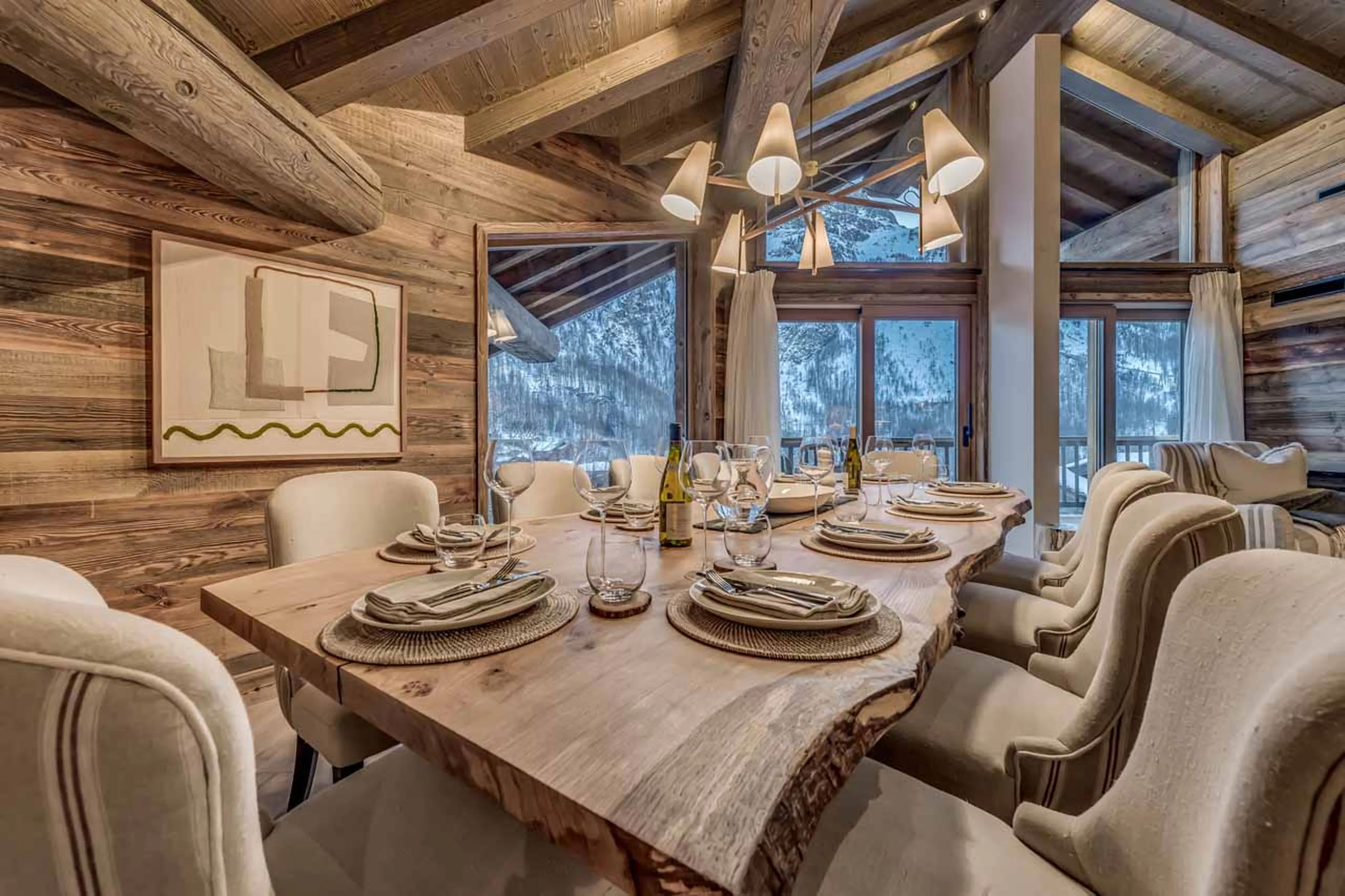 Dining table at Chalet Blackcomb in Val d'Isere