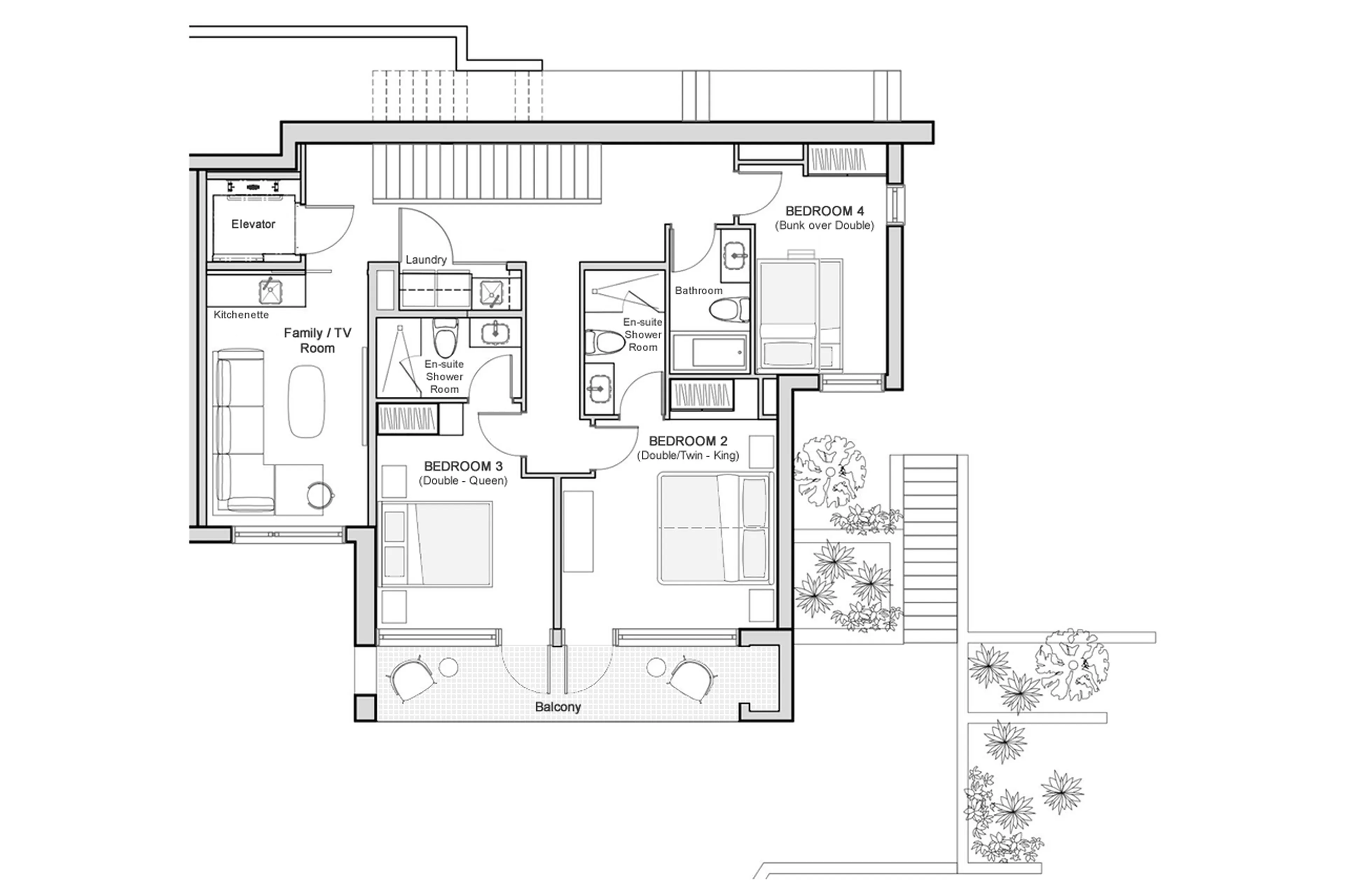 Lower level floor plan of Blueberry Hill Retreat in Whistler