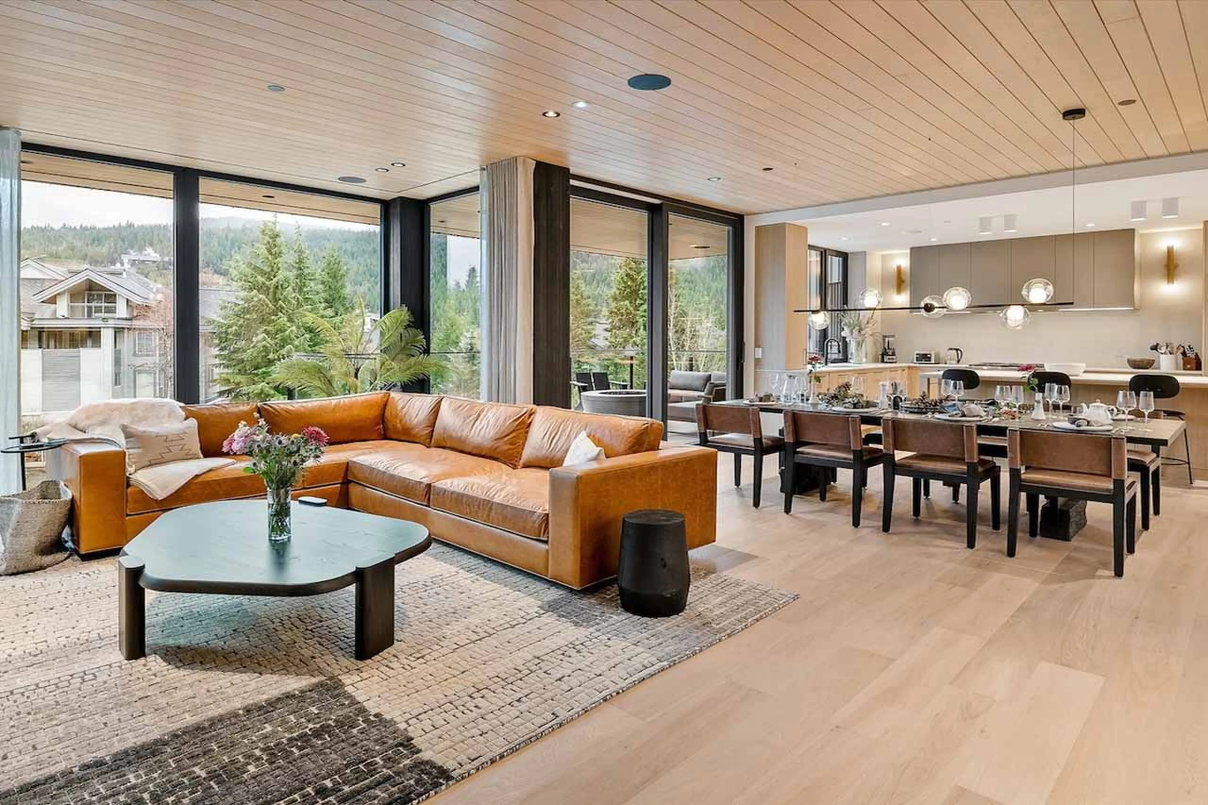 Living area overview at Blueberry Hill Retreat in Whistler