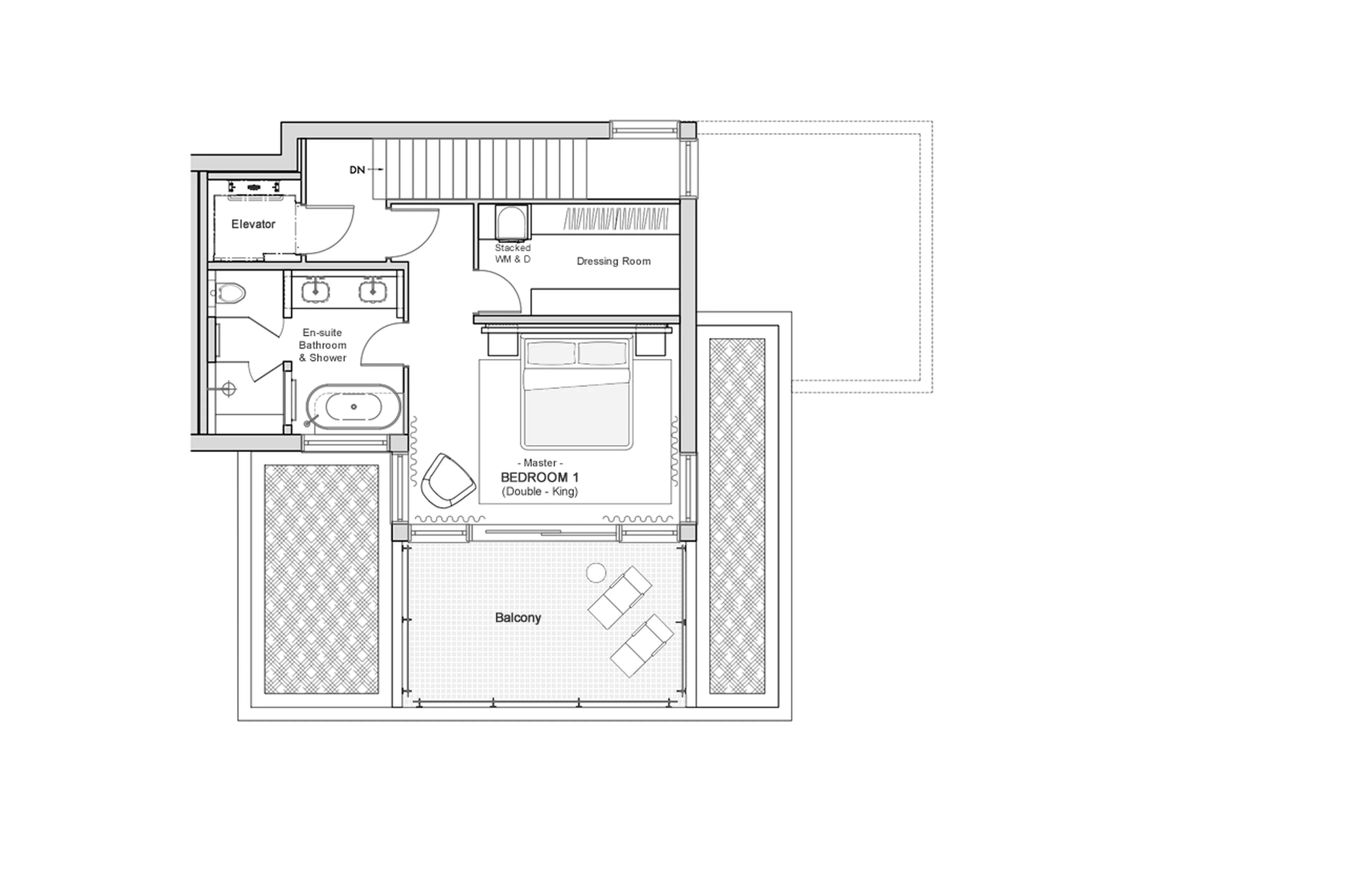 Top level floor plan of Blueberry Hill Retreat in Whistler