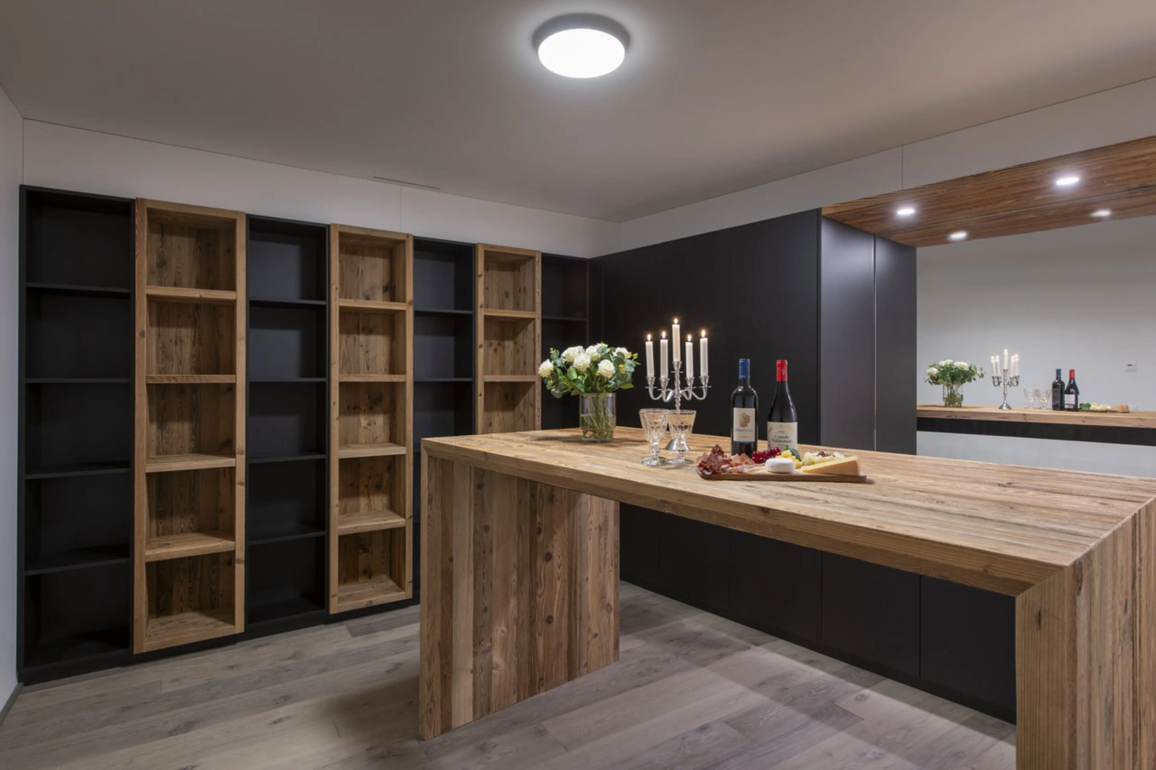 Wine tasting room at Buelenhorn in Bortji Estate in Davos