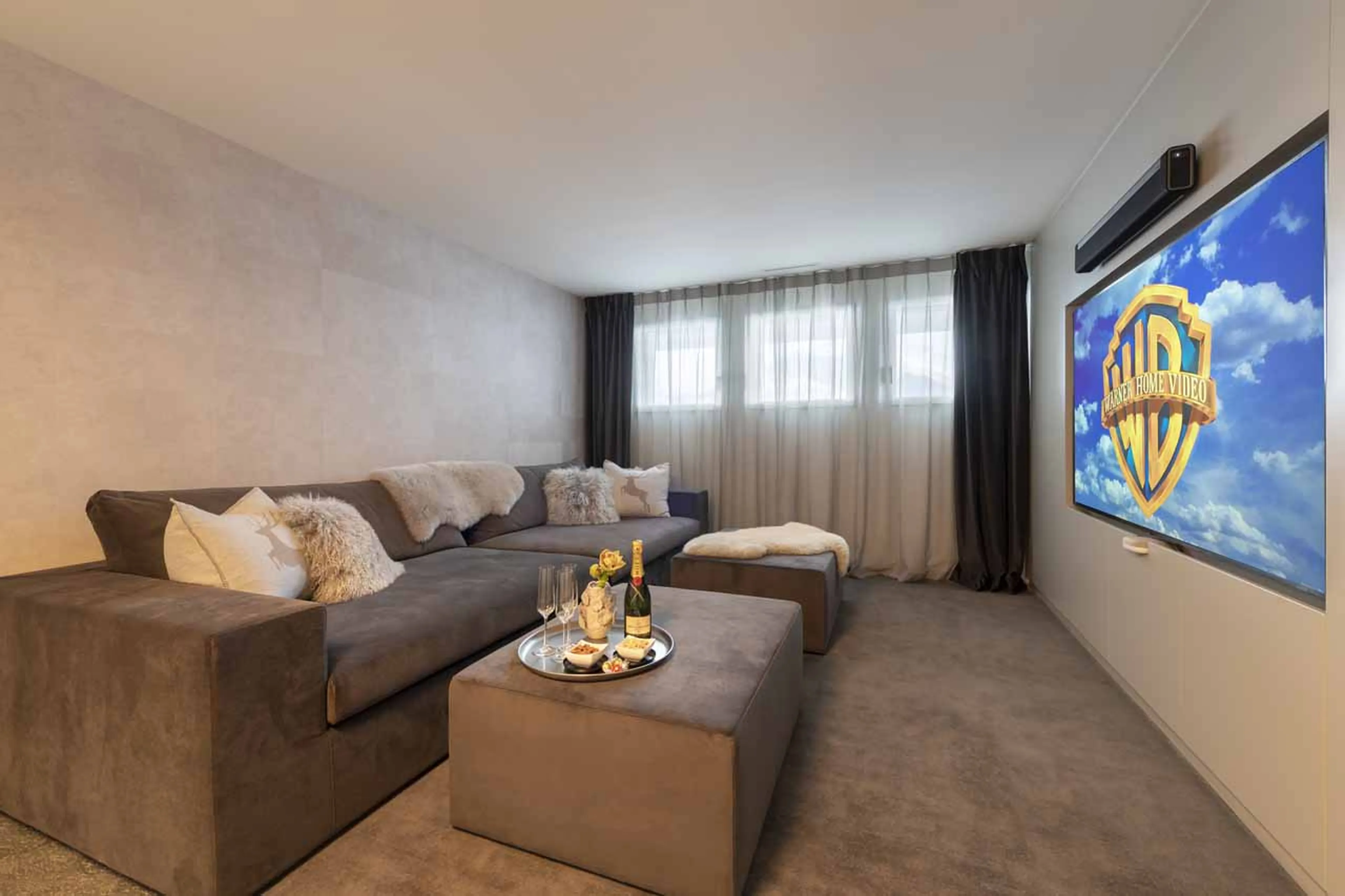 Cinema room at Jakobshorn in Bortji Estate in Davos