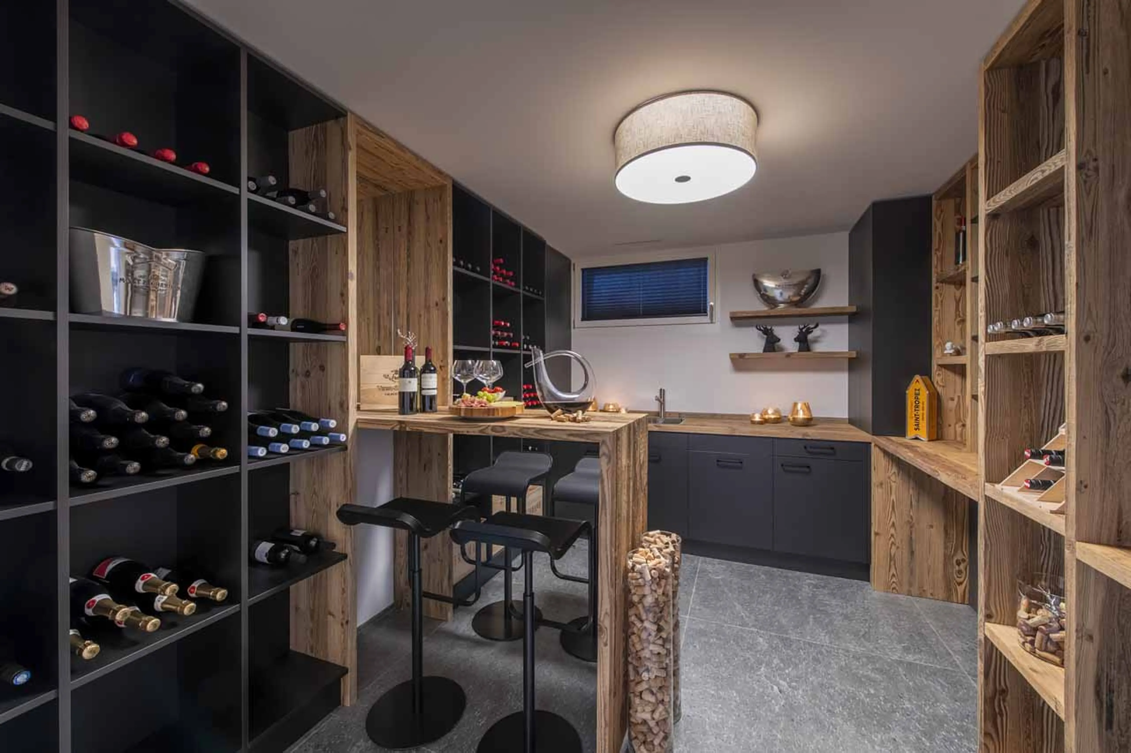 Wine tasting toom at  Jakobshorn in Bortji Estate in Davos