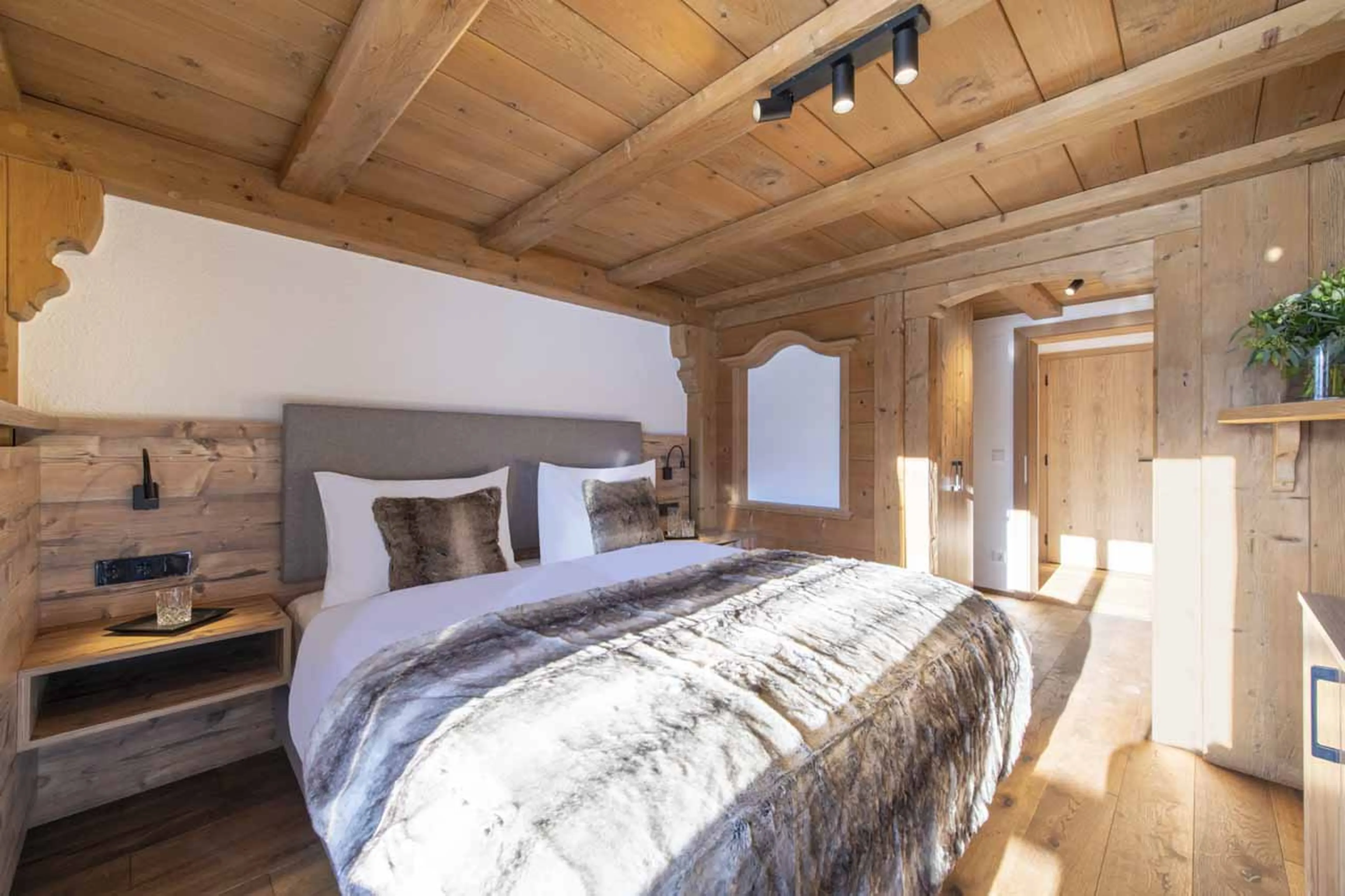 Bedroom one at Buhlhof Penthouse in Lech