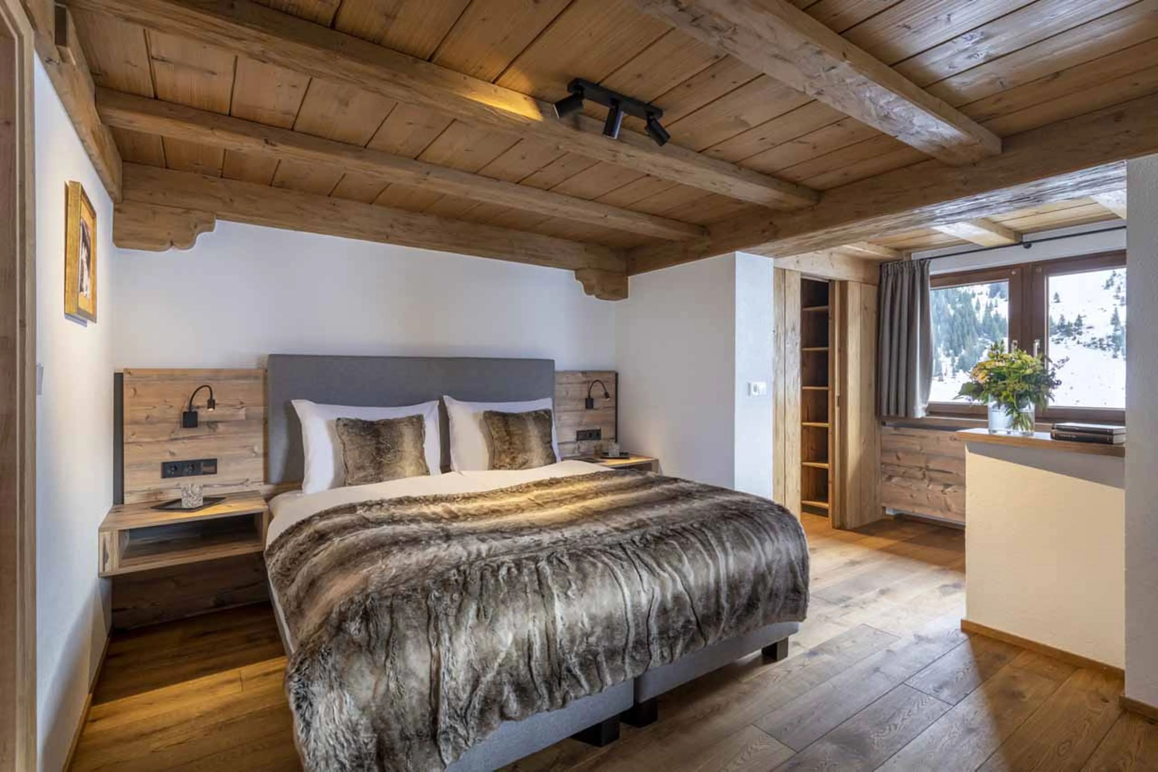 Bedroom five at Buhlhof Penthouse in Lech