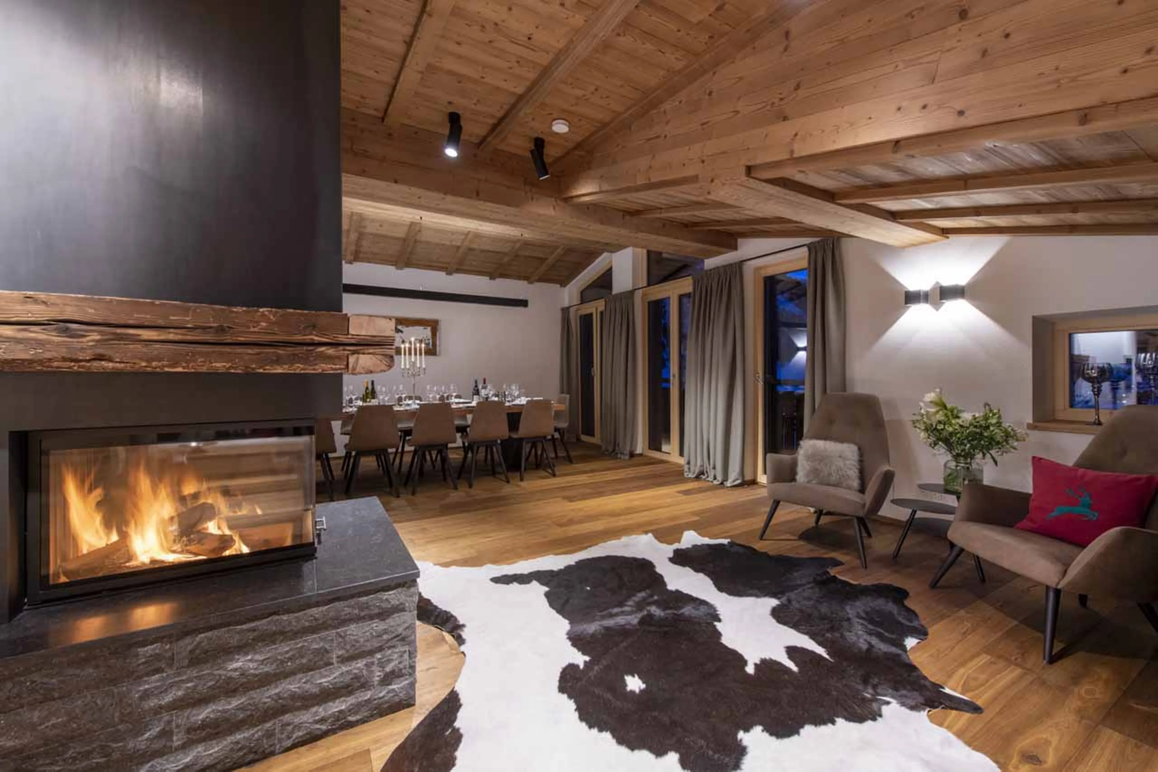 View of dining area at Buhlhof Penthouse in Lech