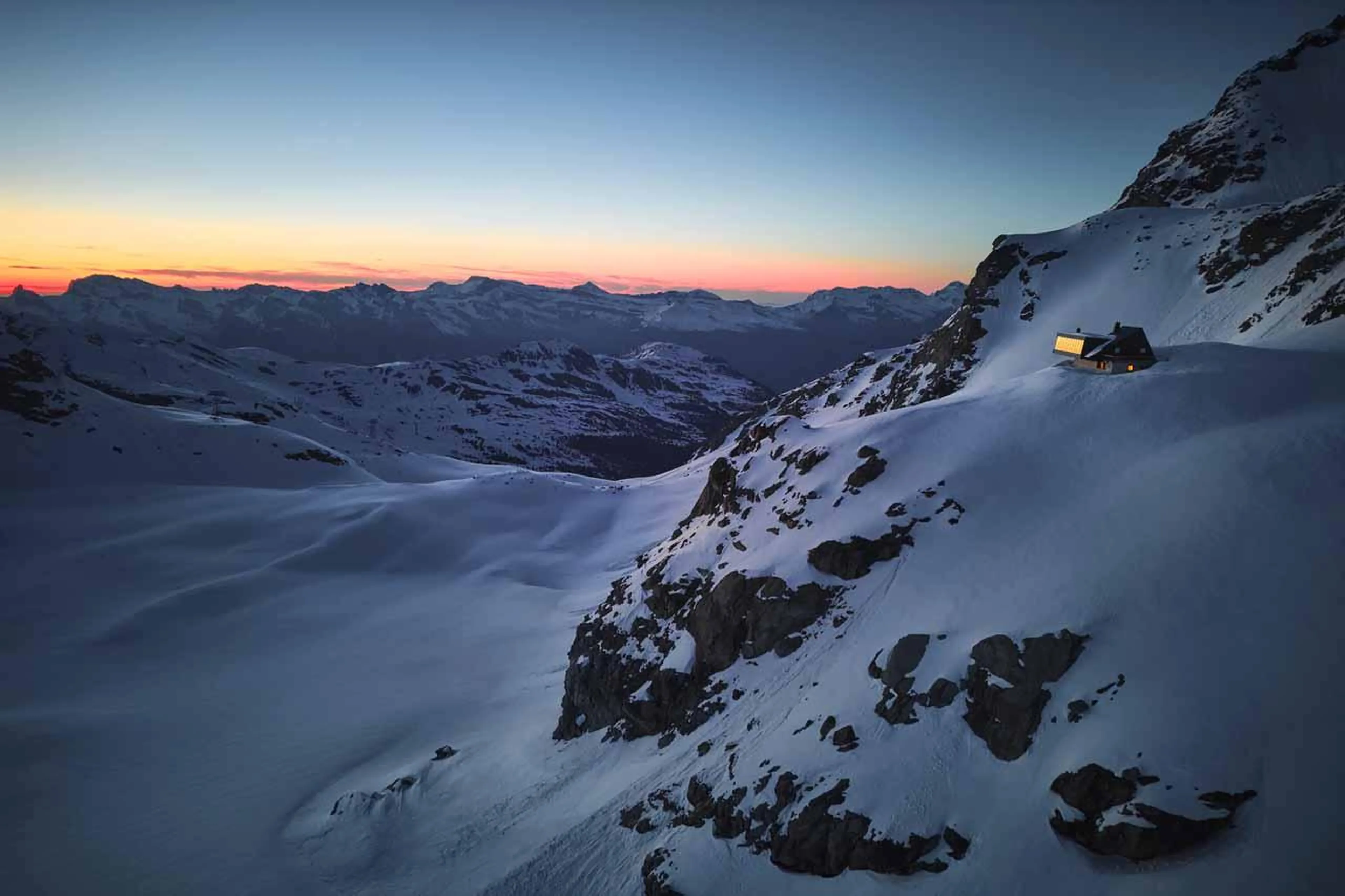 Sunset above Cabane Tortin, Verbier