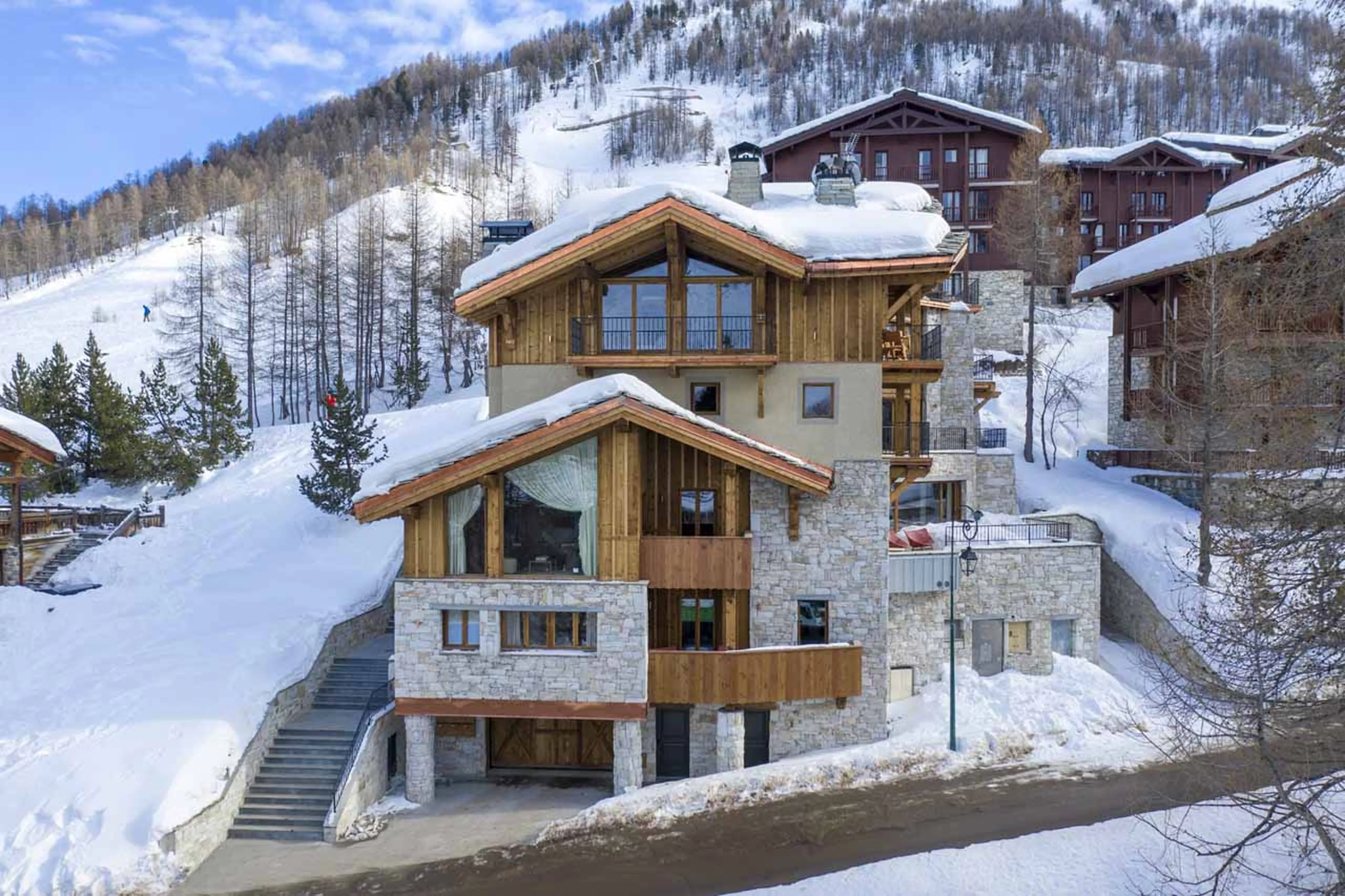 Exterior of Apartment Cala 201 in Val d'Isere in winter