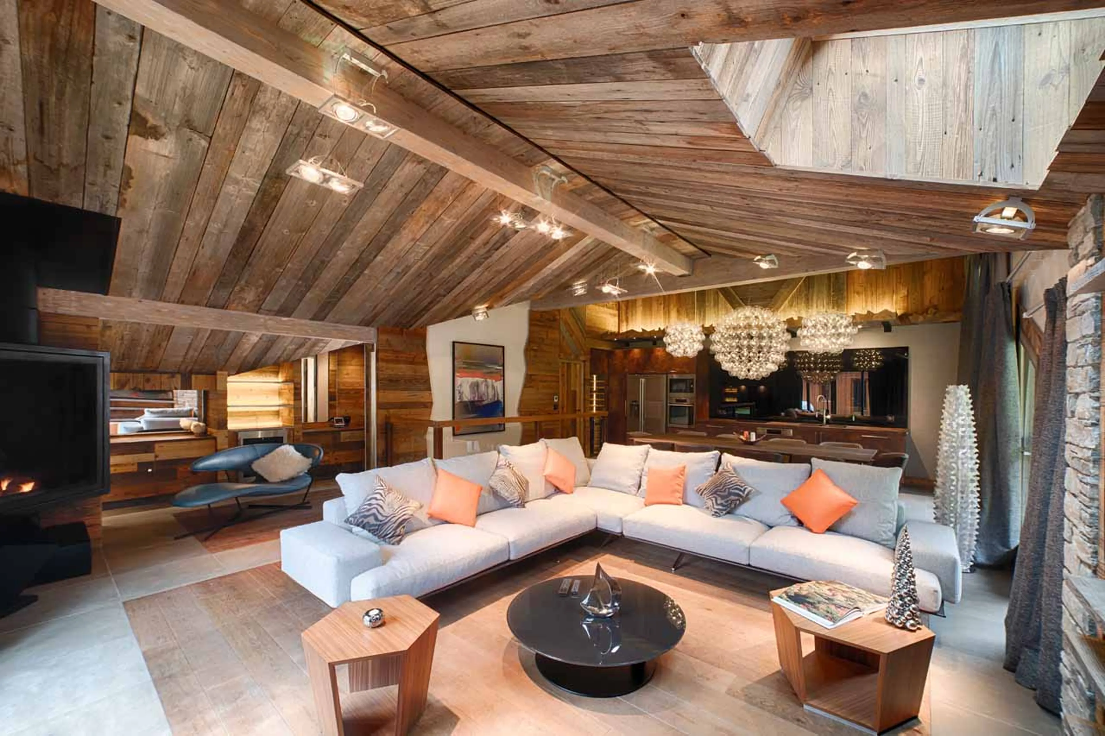 Stylish living area at Apartment Cap Crystal Lodge in Tignes