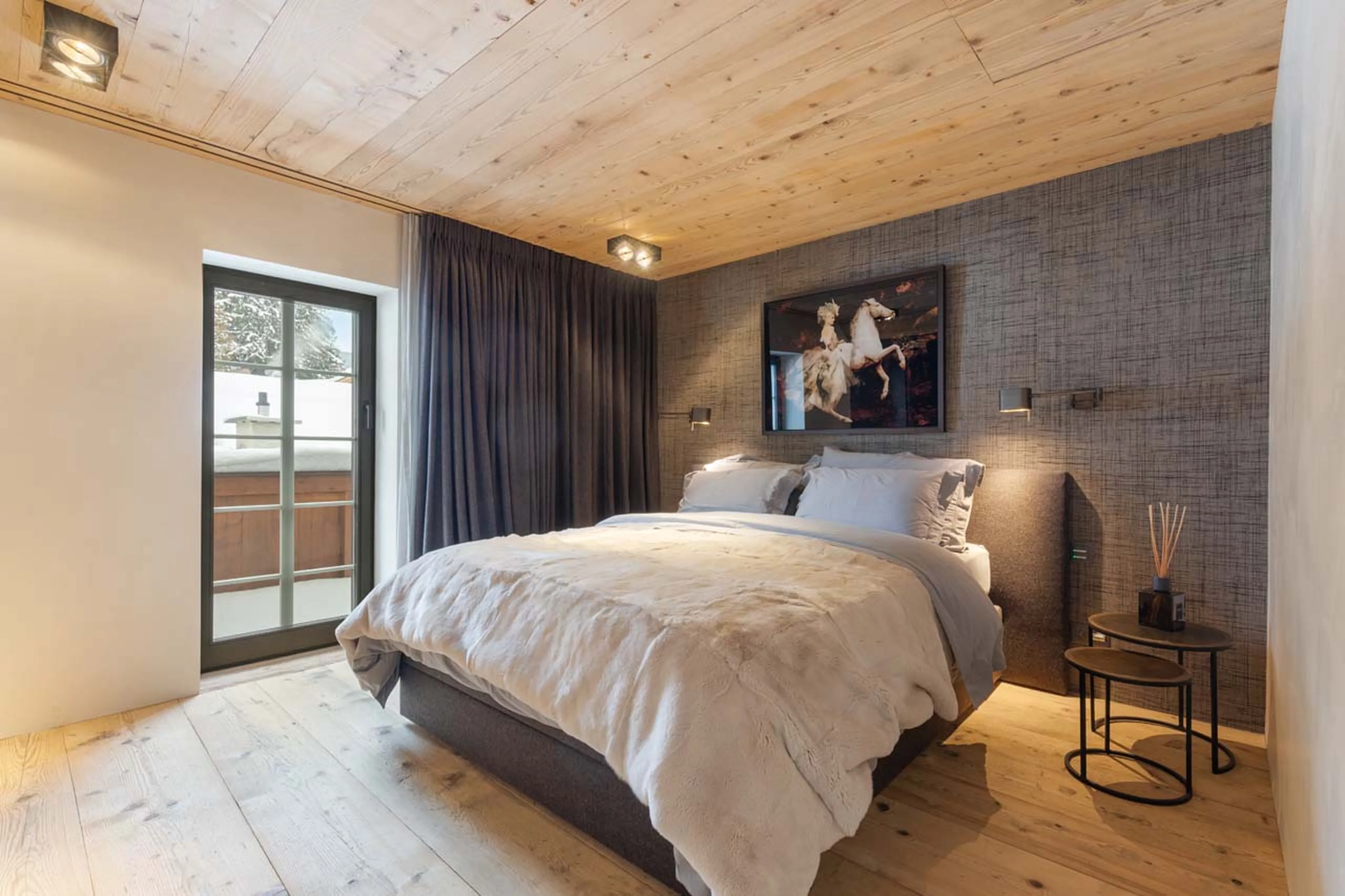 Bedroom five at Casa Promenade in Gstaad