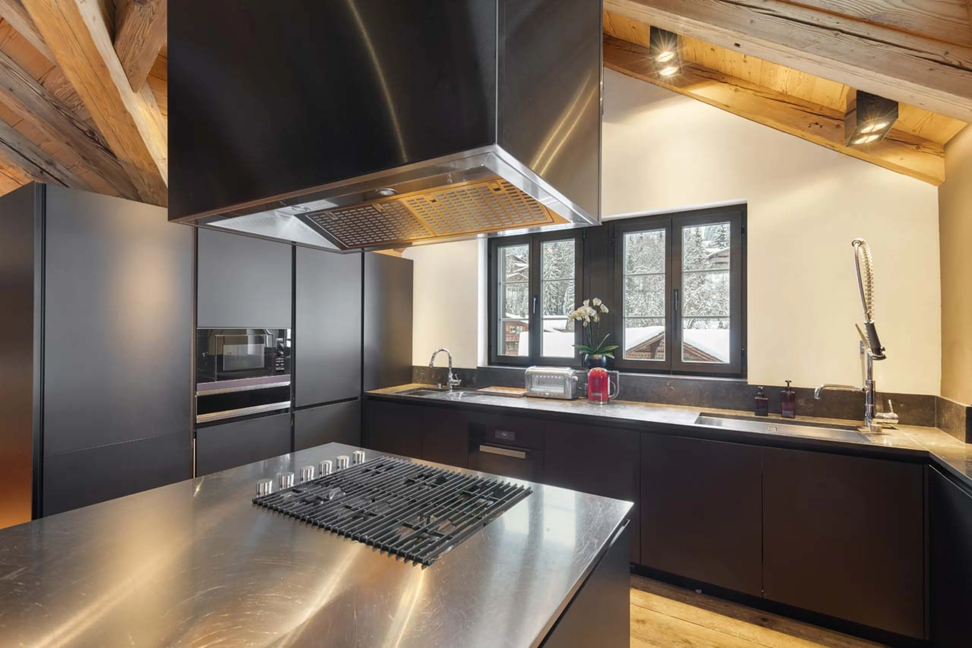 Kitchen at Casa Promenade in Gstaad