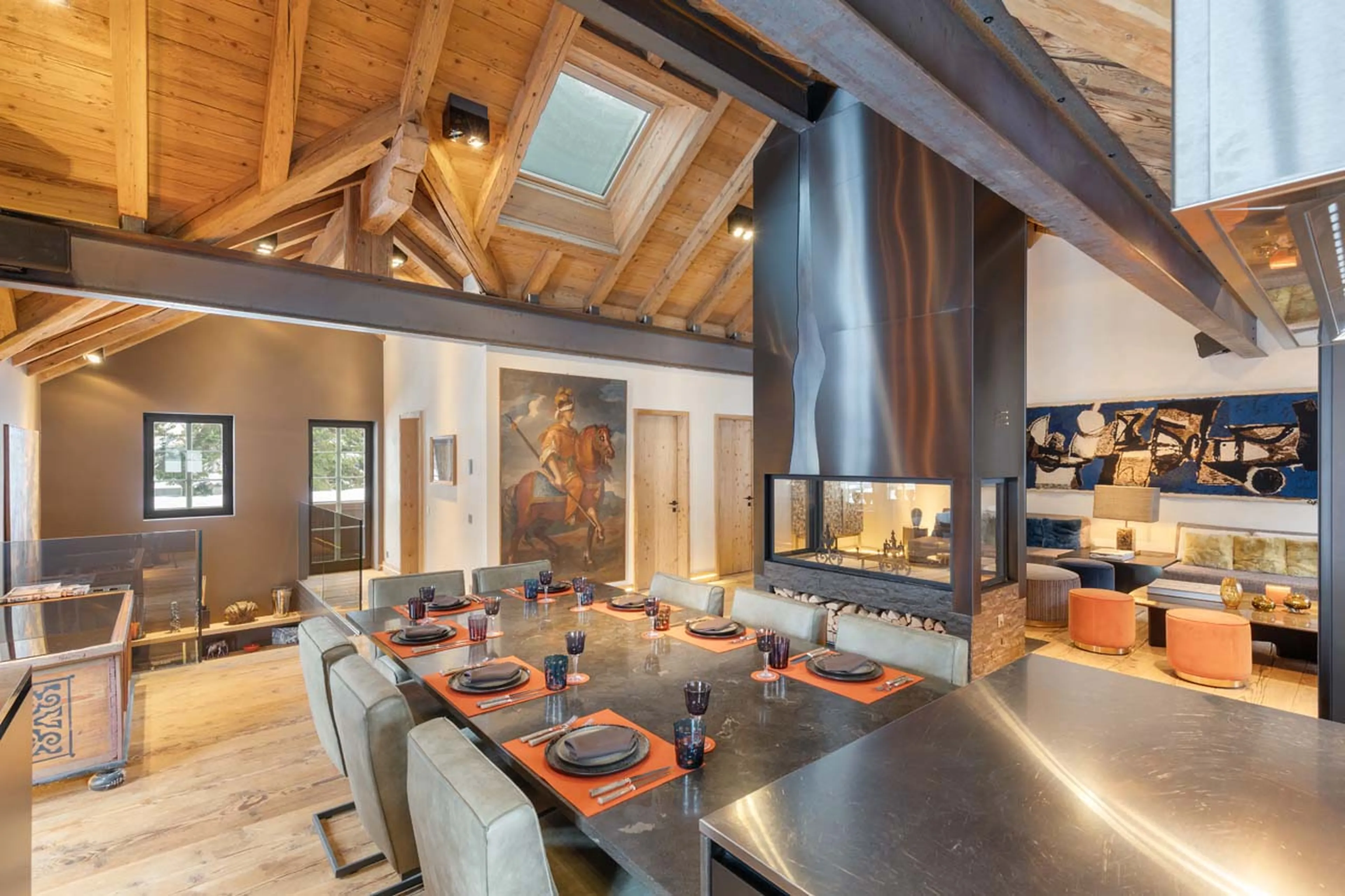 Dining table at Casa Promenade in Gstaad