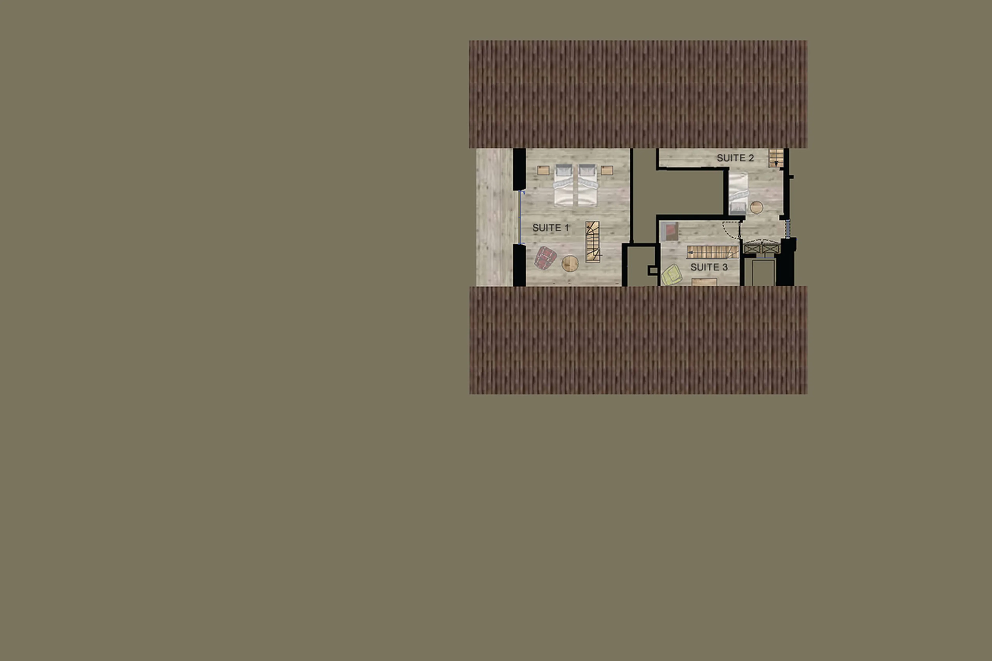 Mezzanine floor plan of Cesa del Louf in Alta Badia