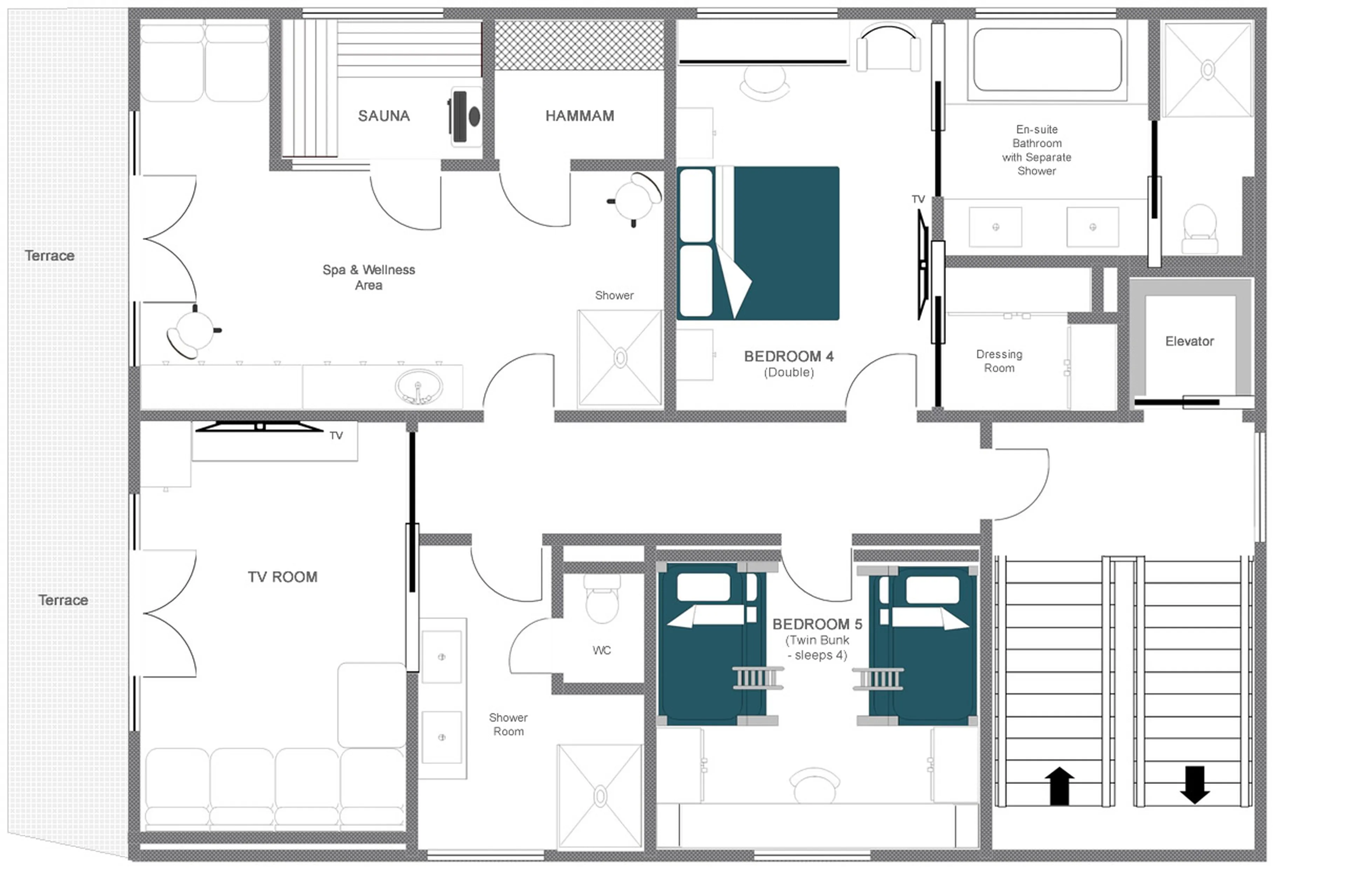 Level 0 floor plan of Chalech 4 in Lech