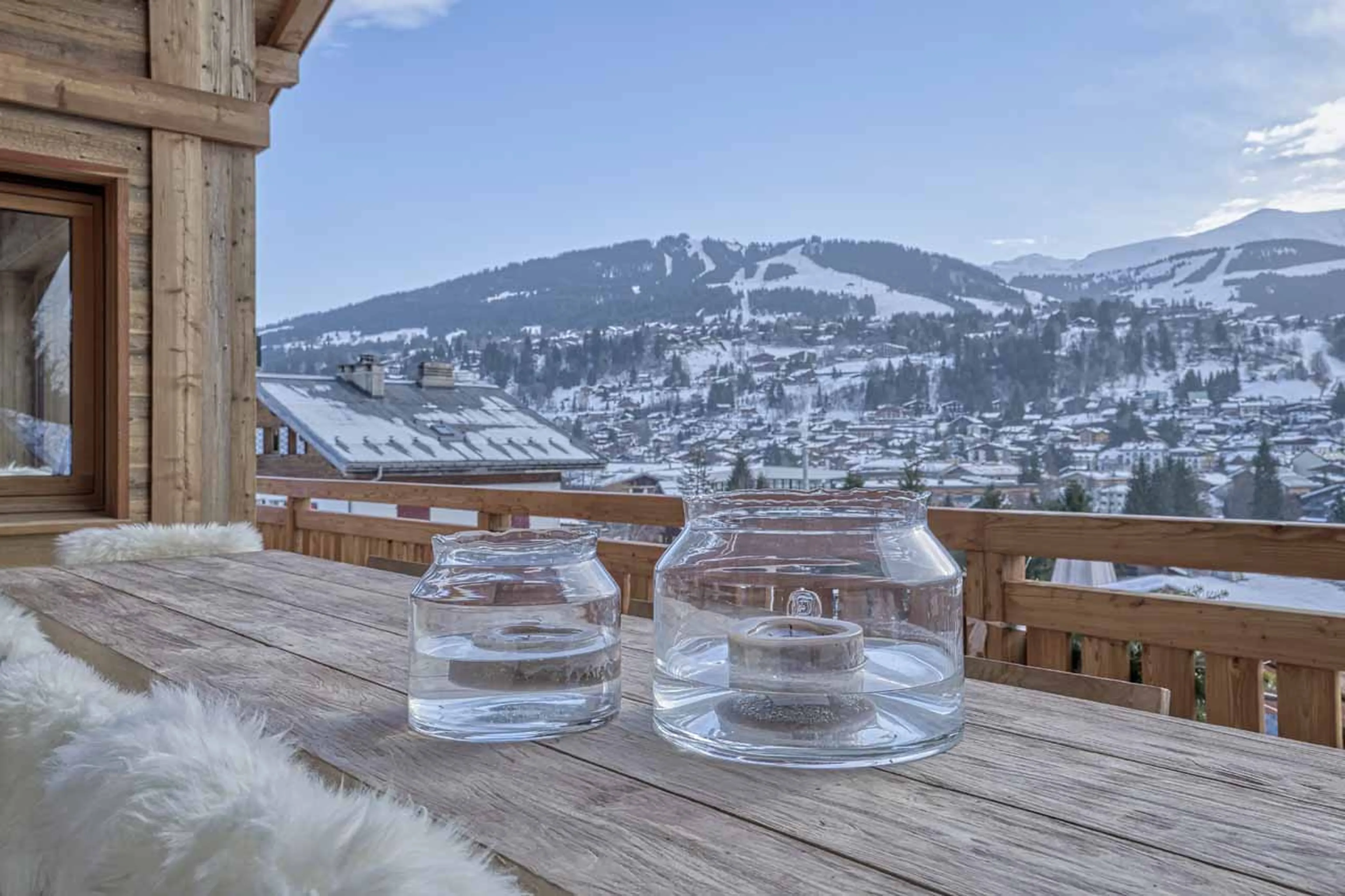 Views from the terrace of Chalet 141 in Megeve
