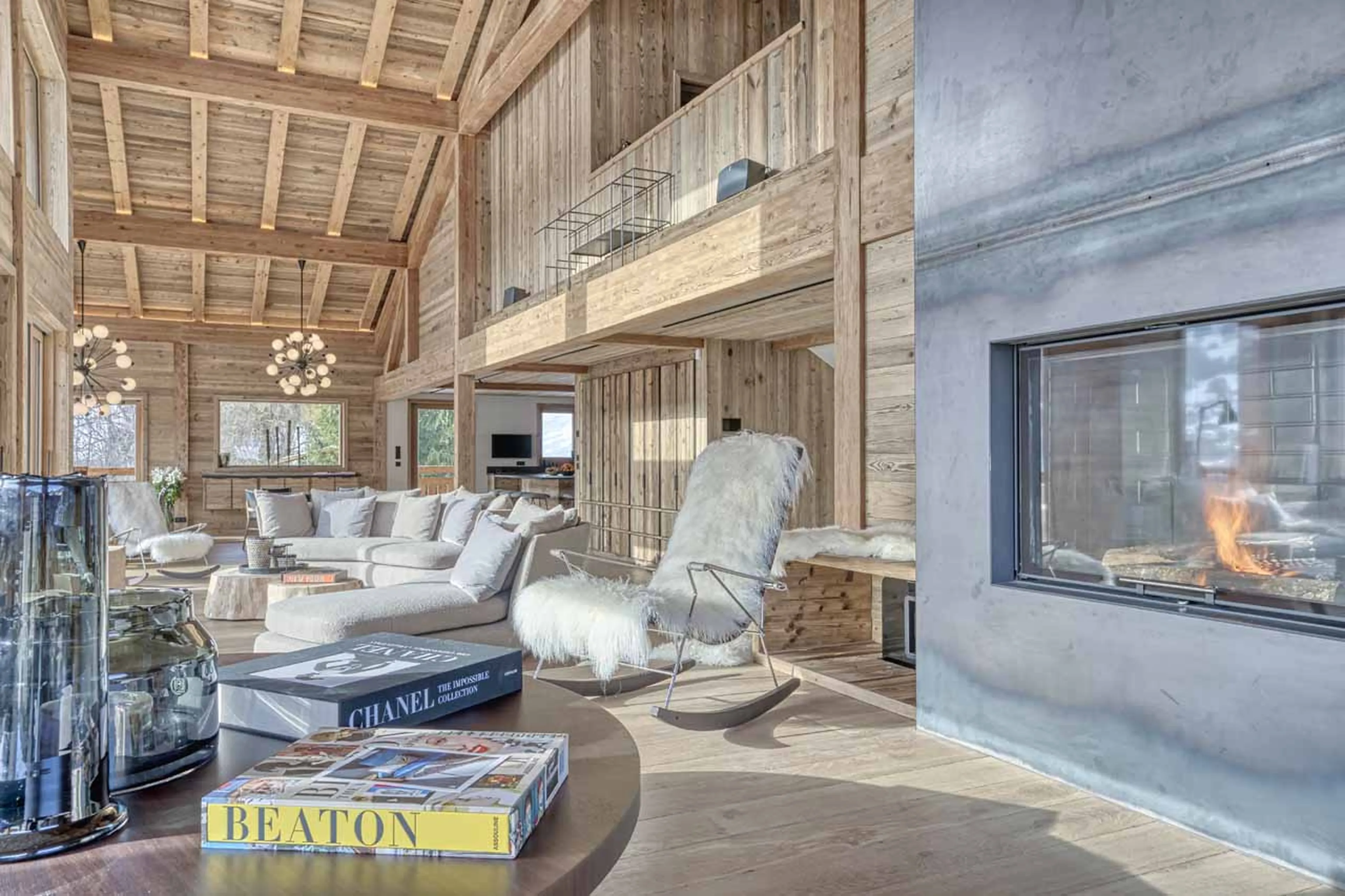 Fireplace at Chalet 141 in Megeve