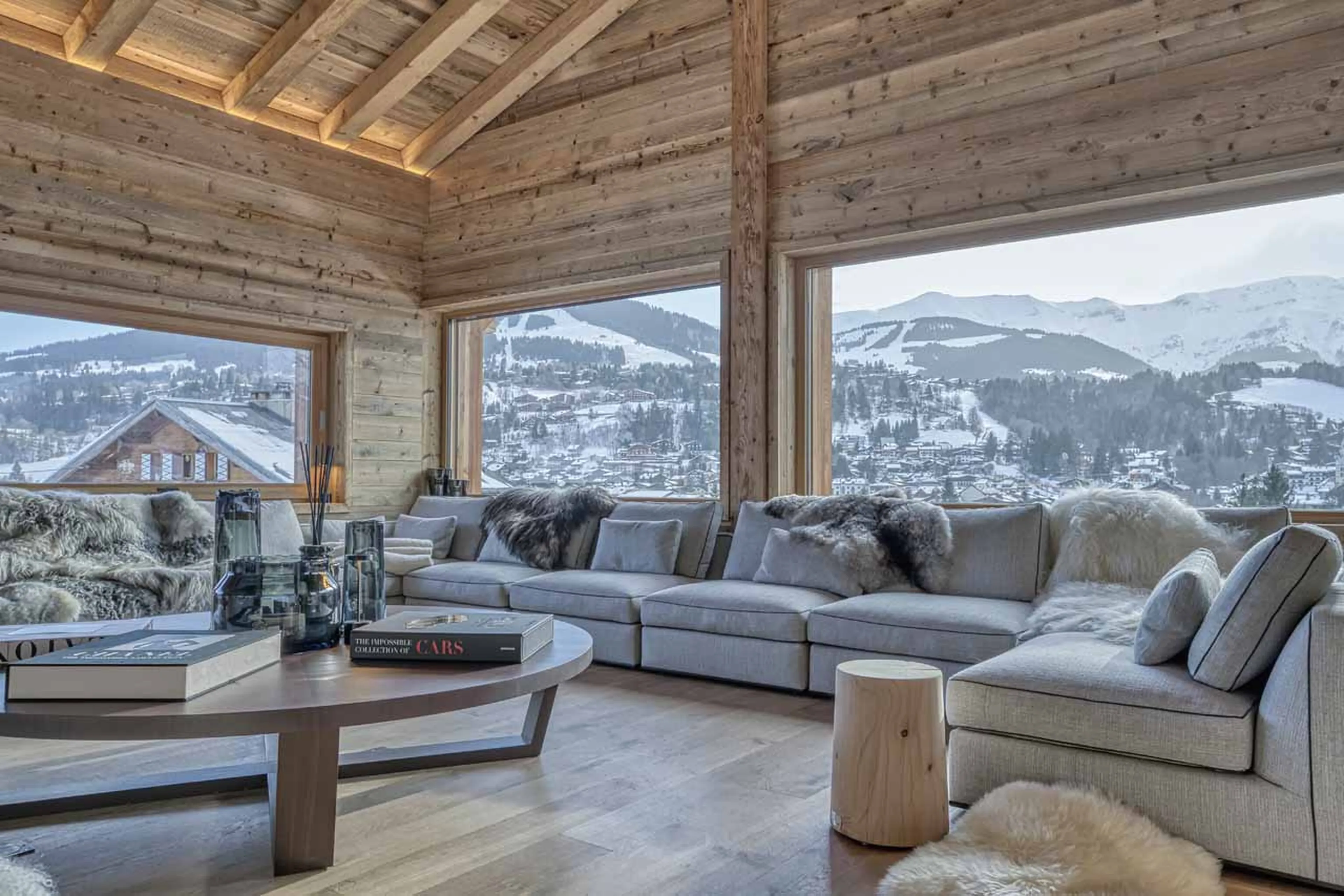 Sofas at Chalet 141 in Megeve